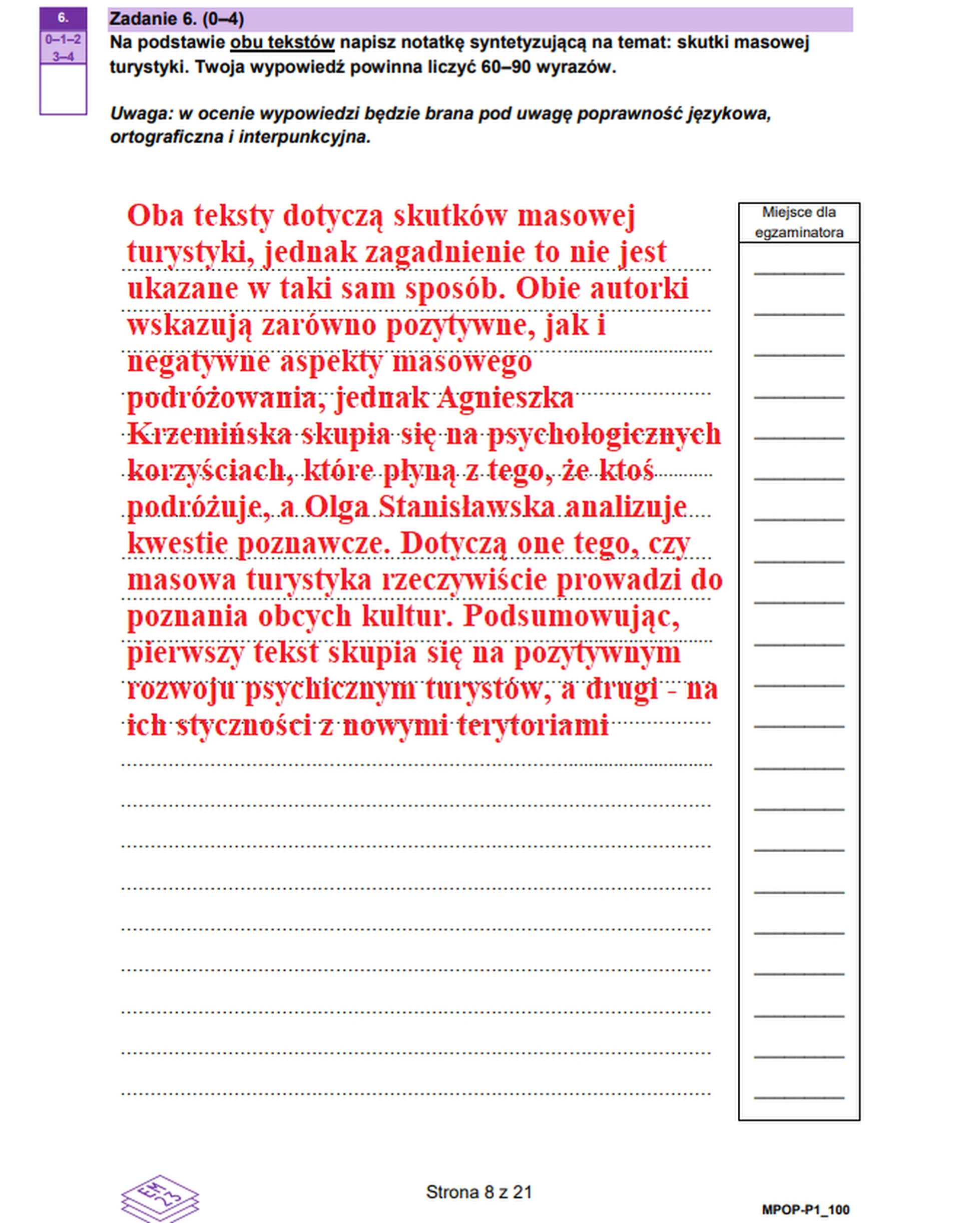 Matura maj 2023. Język polski, poziom podstawowy – strona 8