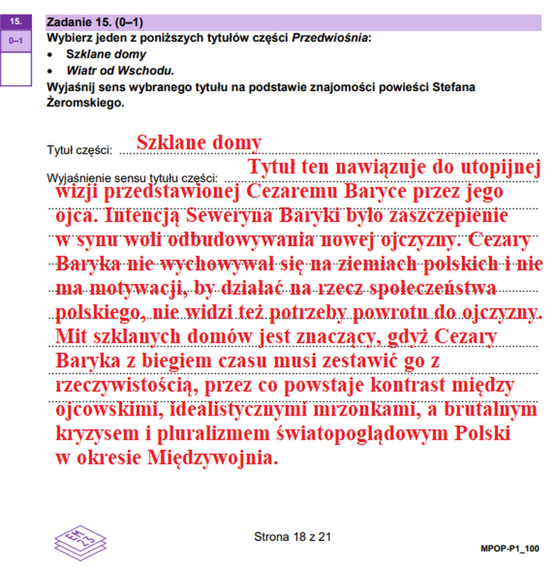 Matura maj 2023. Język polski, poziom podstawowy – strona 18
