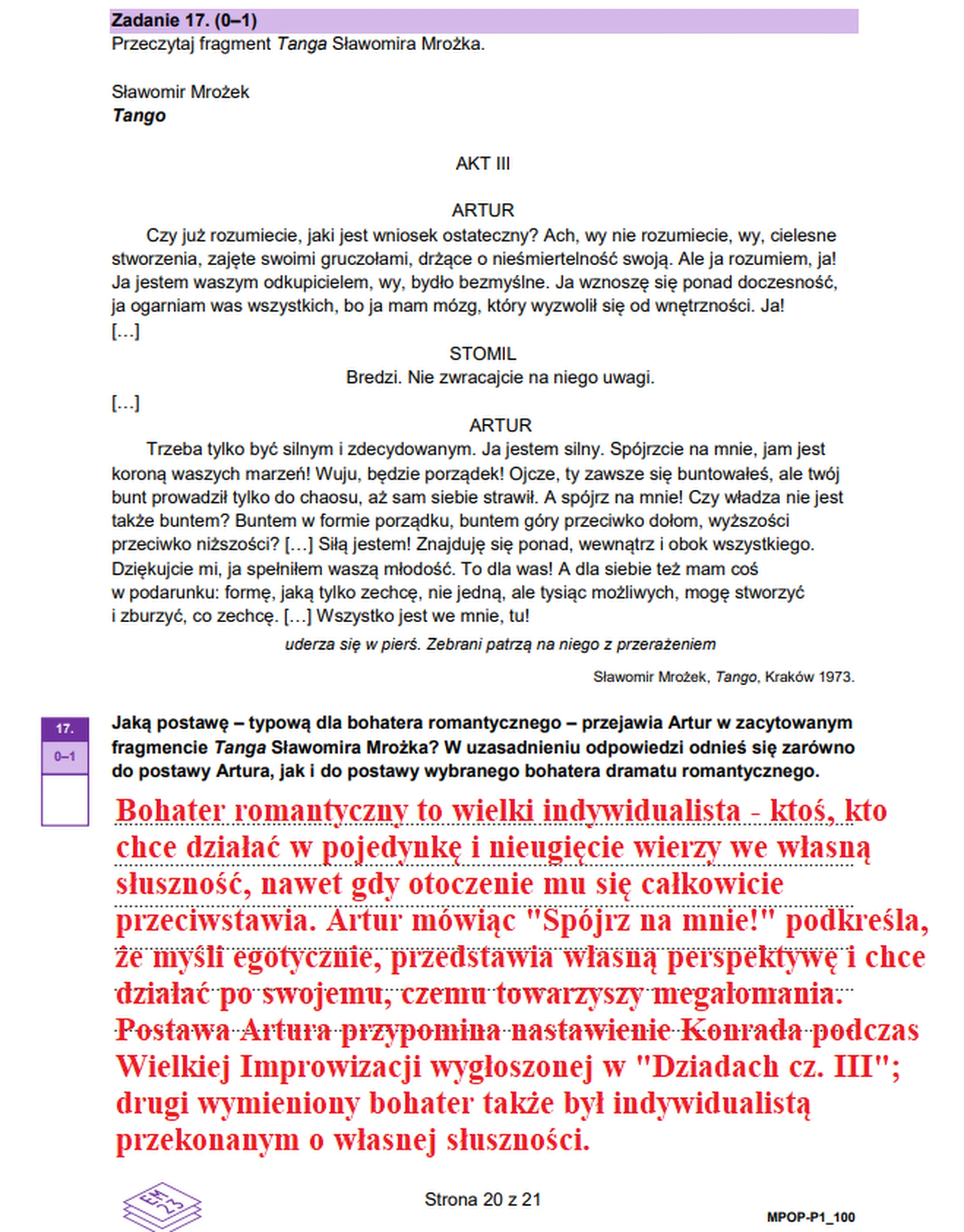 Matura maj 2023. Język polski, poziom podstawowy – strona 20