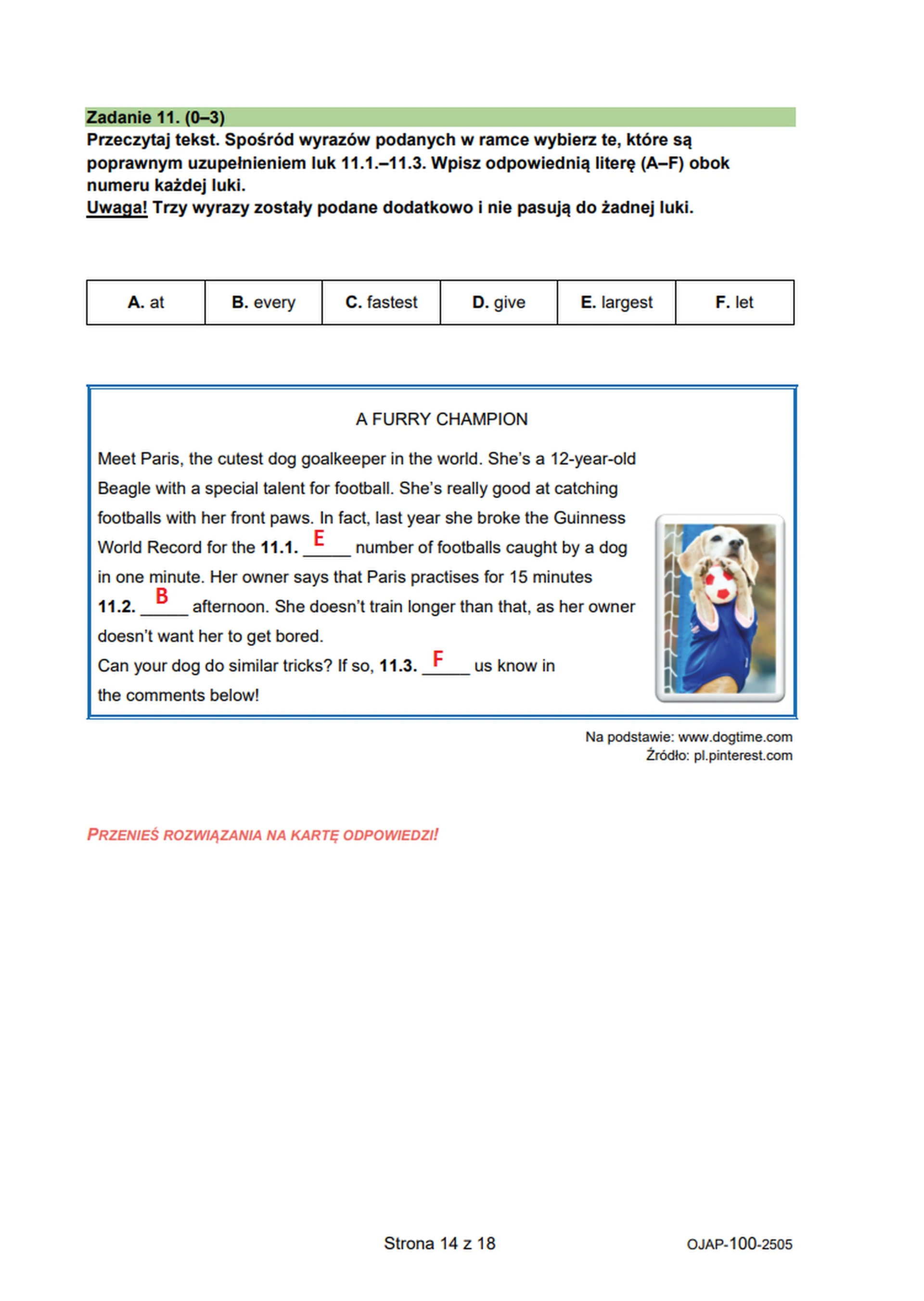 Egzamin ósmoklasisty 2025. Język angielski – strona 14