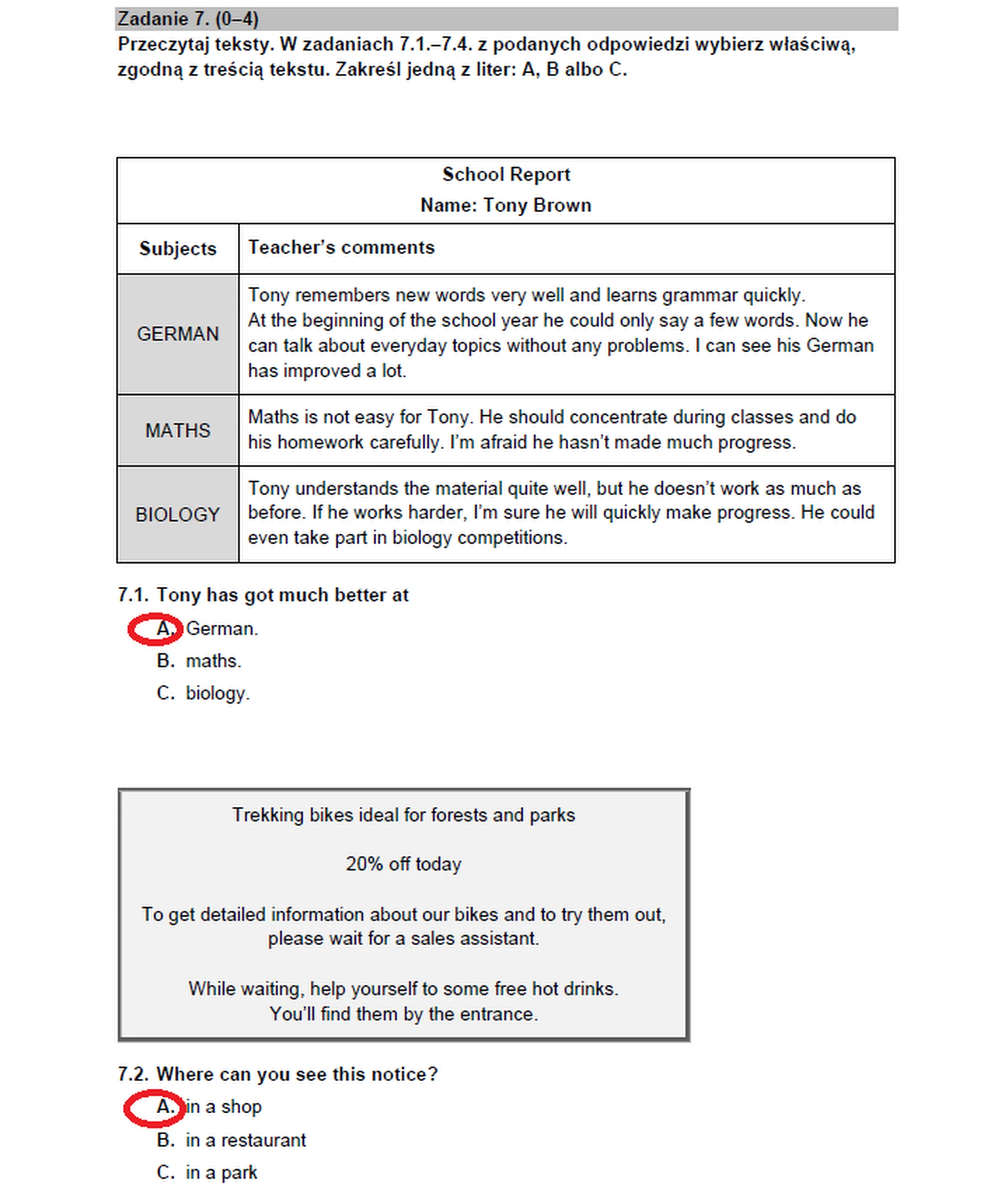 Egzamin ósmoklasisty 2023. Język angielski – strona 8