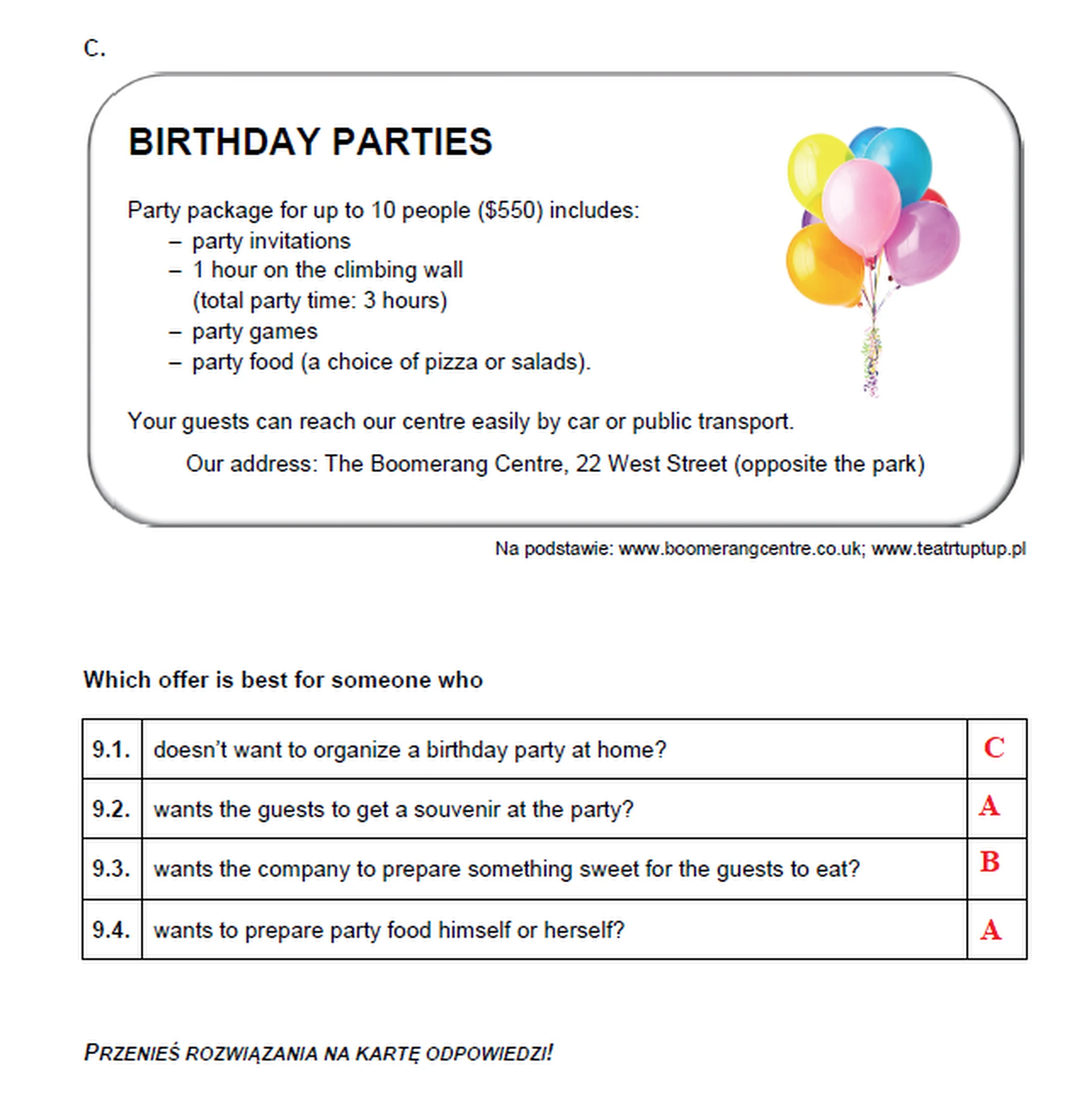 Egzamin ósmoklasisty 2023. Język angielski – strona 12