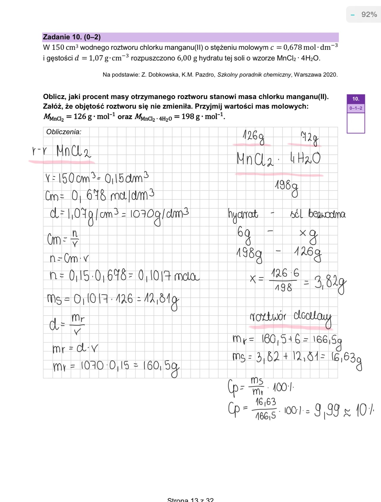 Matura maj 2024. Chemia, poziom rozszerzony – strona 13