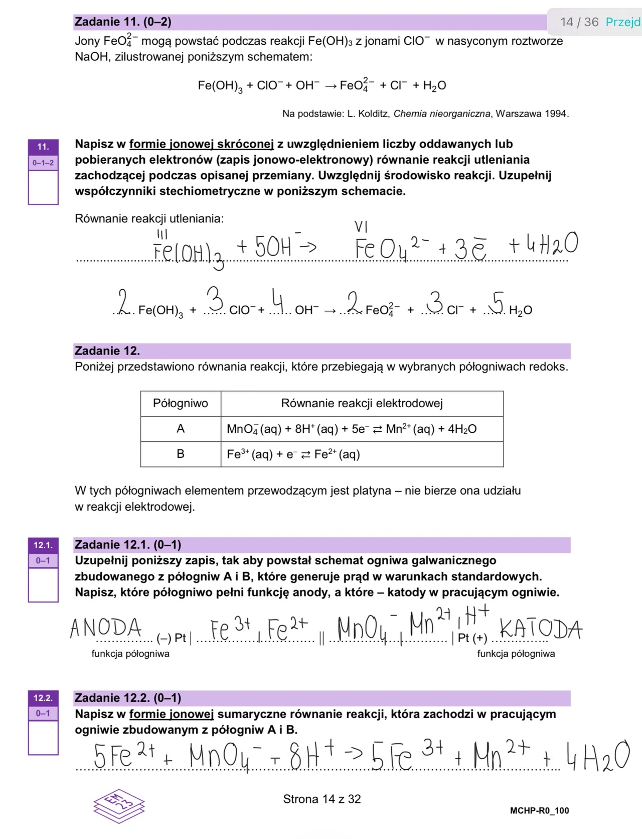 Matura maj 2024. Chemia, poziom rozszerzony – strona 14