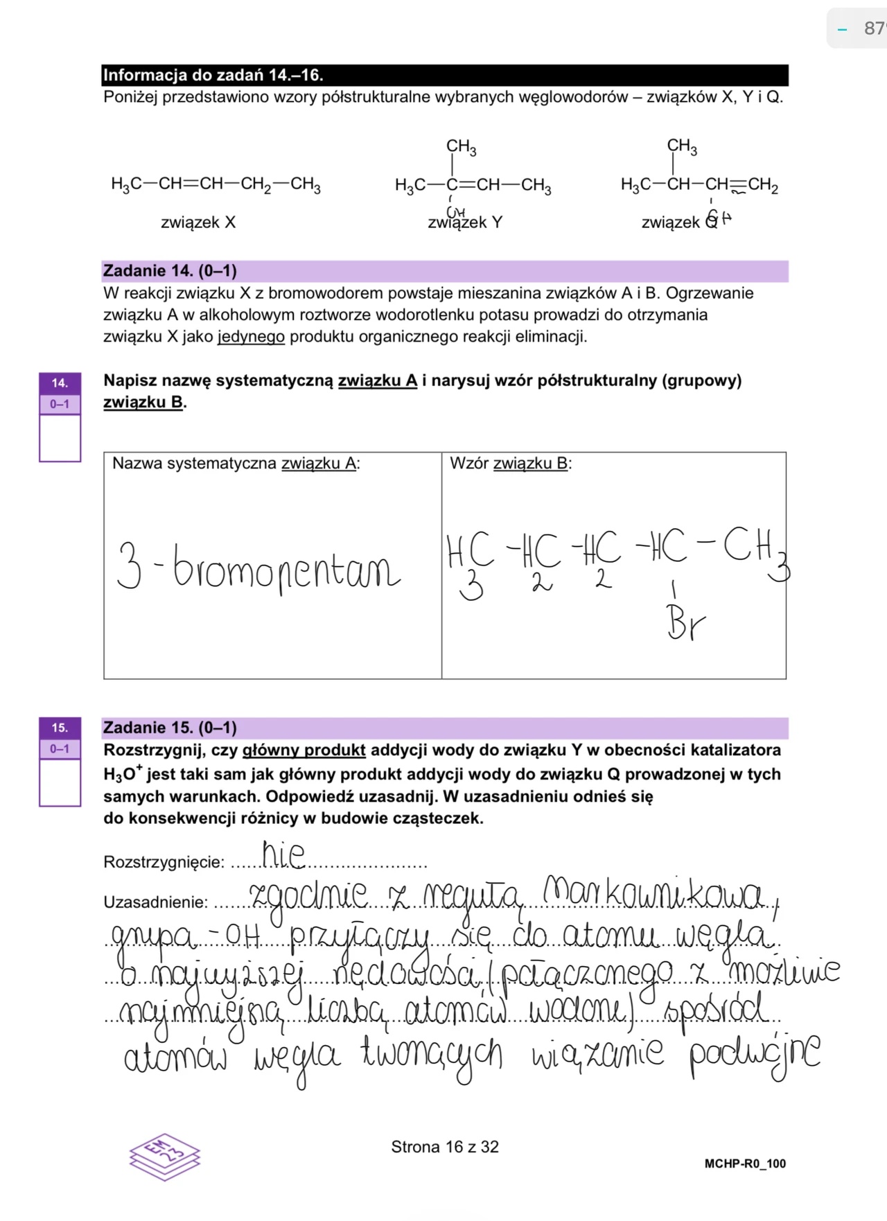 Matura maj 2024. Chemia, poziom rozszerzony – strona 17