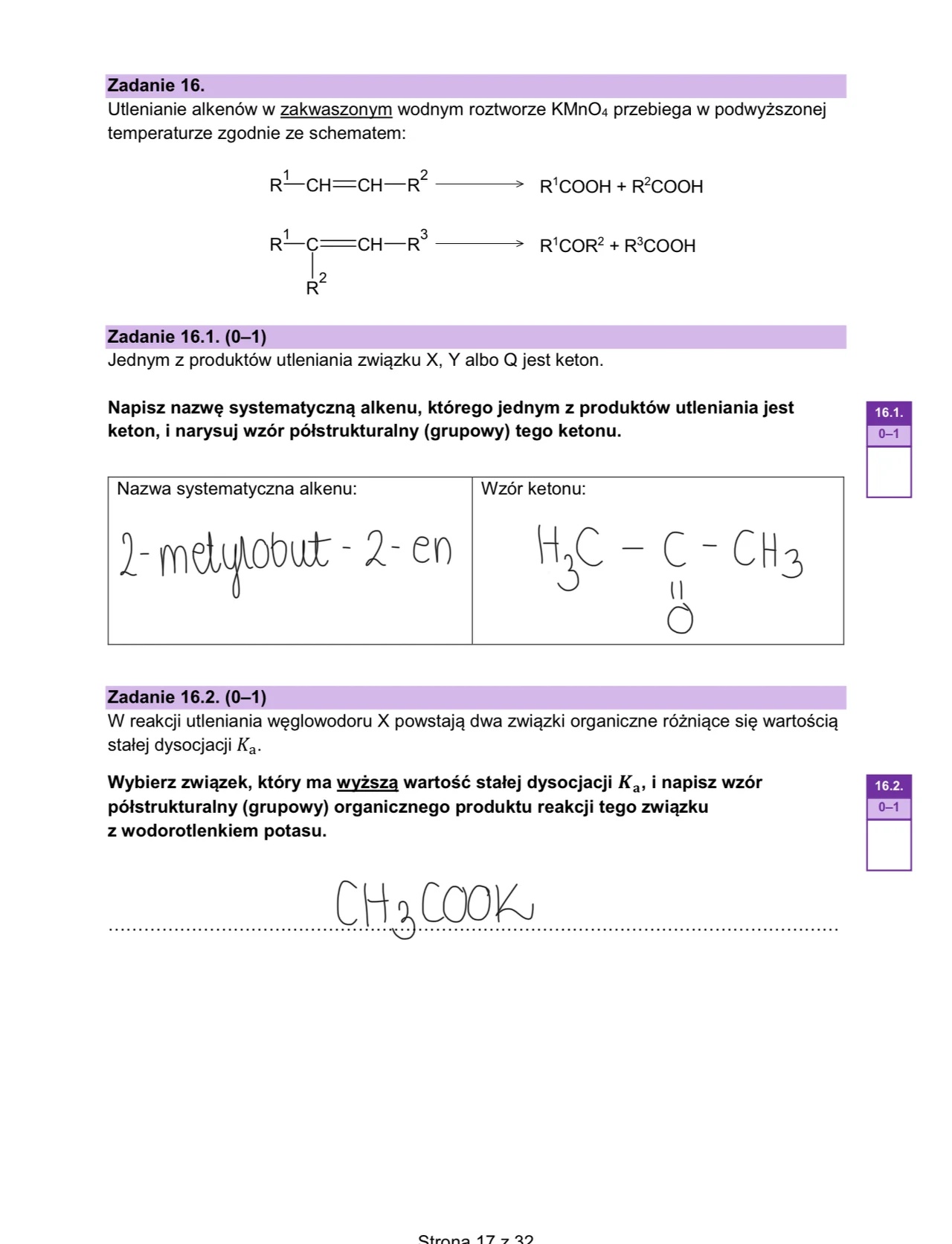 Matura maj 2024. Chemia, poziom rozszerzony – strona 17
