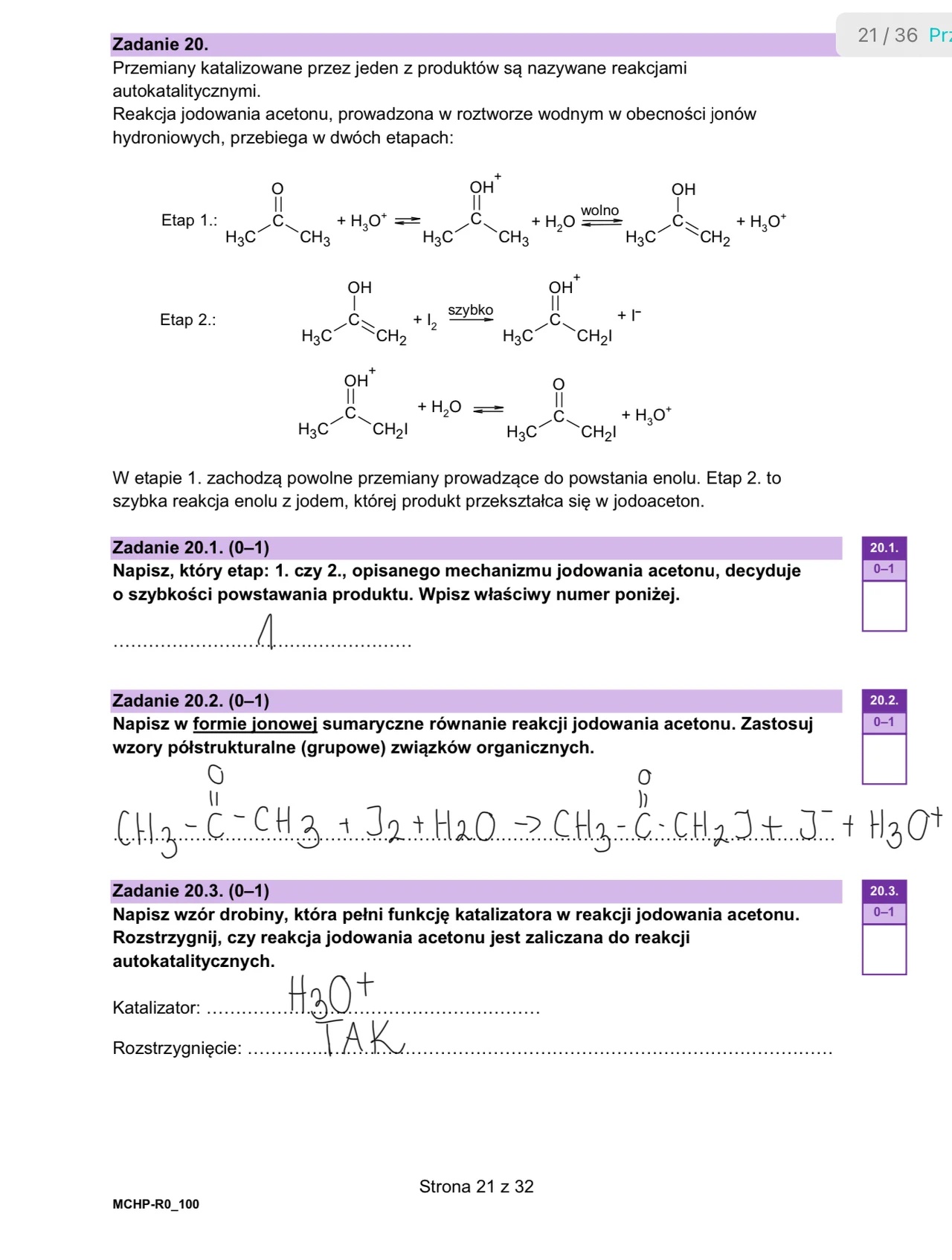 Matura maj 2024. Chemia, poziom rozszerzony – strona 21