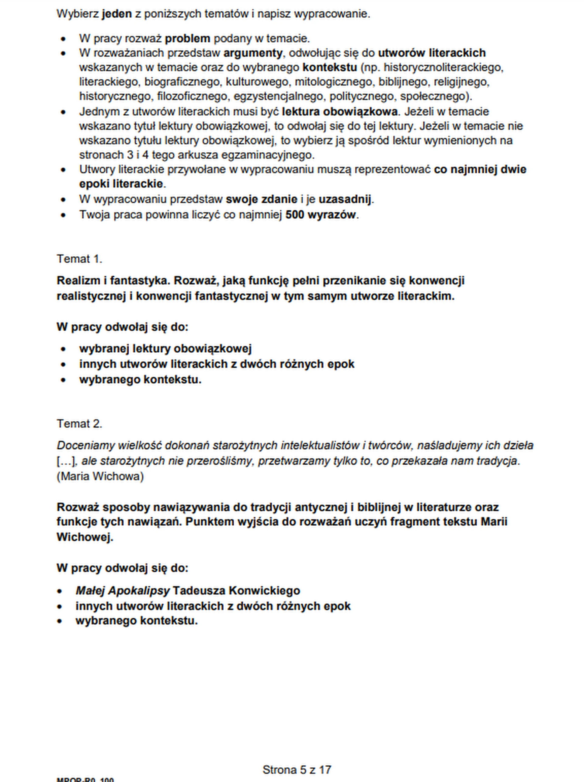 Matura maj 2023. Język polski, poziom rozszerzony – strona 4