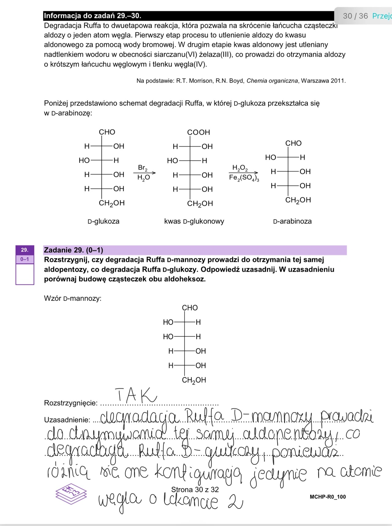 Matura maj 2024. Chemia, poziom rozszerzony – strona 30
