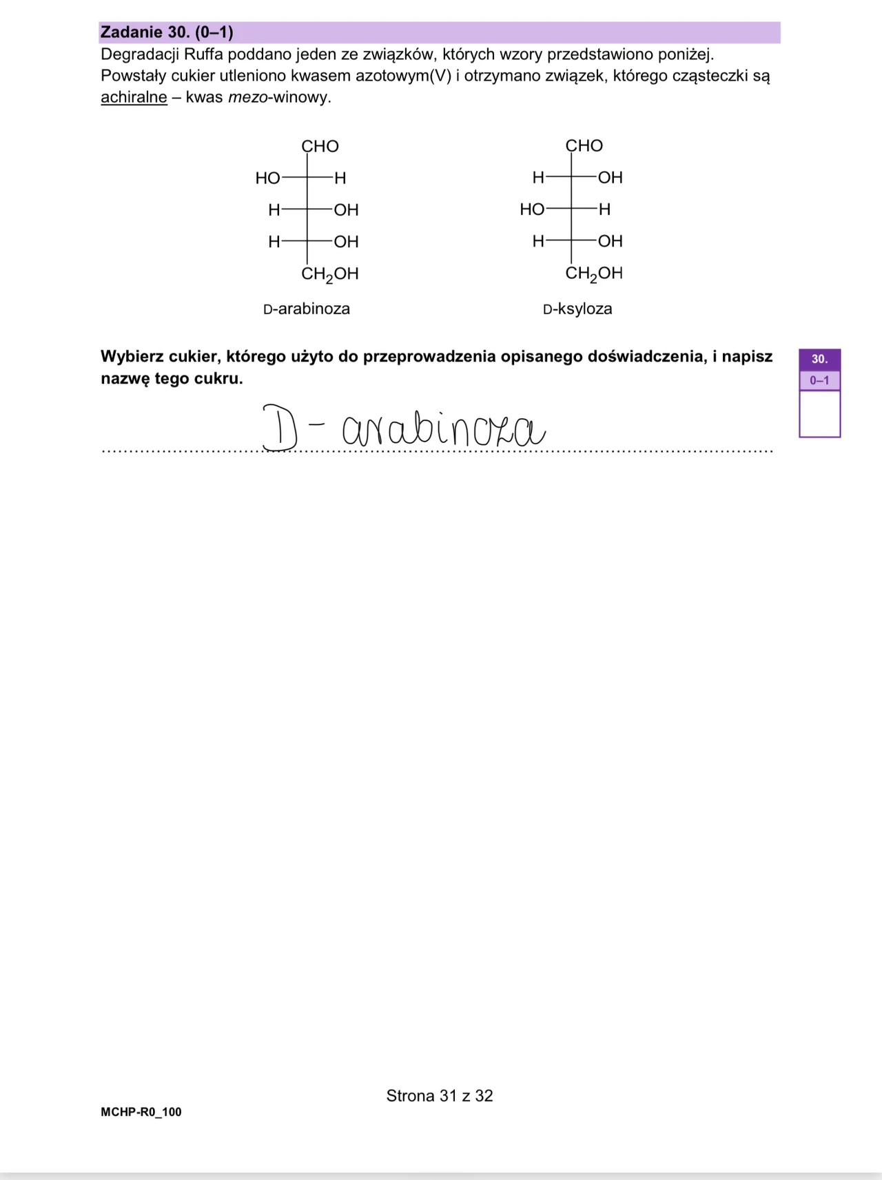 Matura maj 2024. Chemia, poziom rozszerzony – strona 31