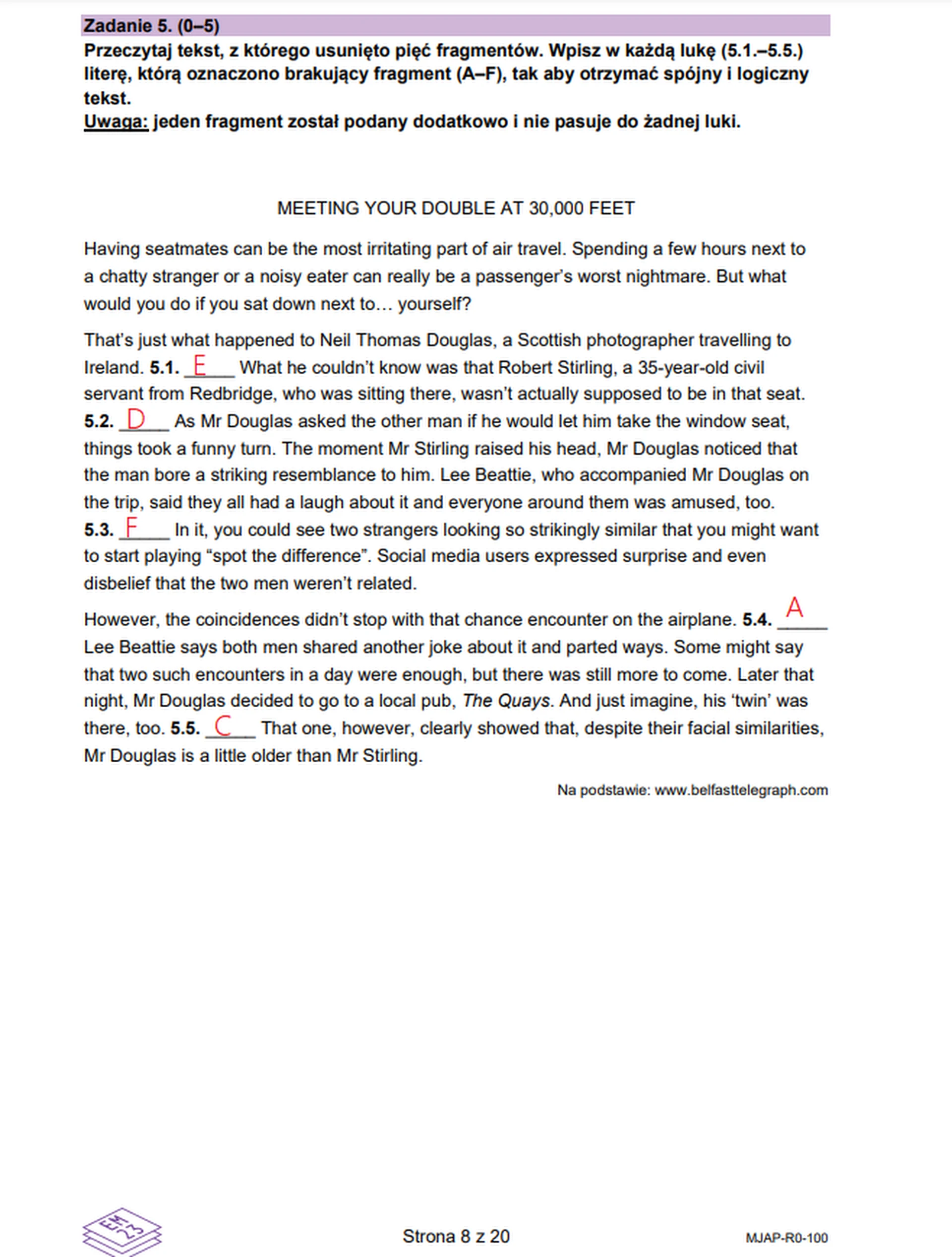 Matura maj 2023. Język angielski, poziom rozszerzony – strona 6