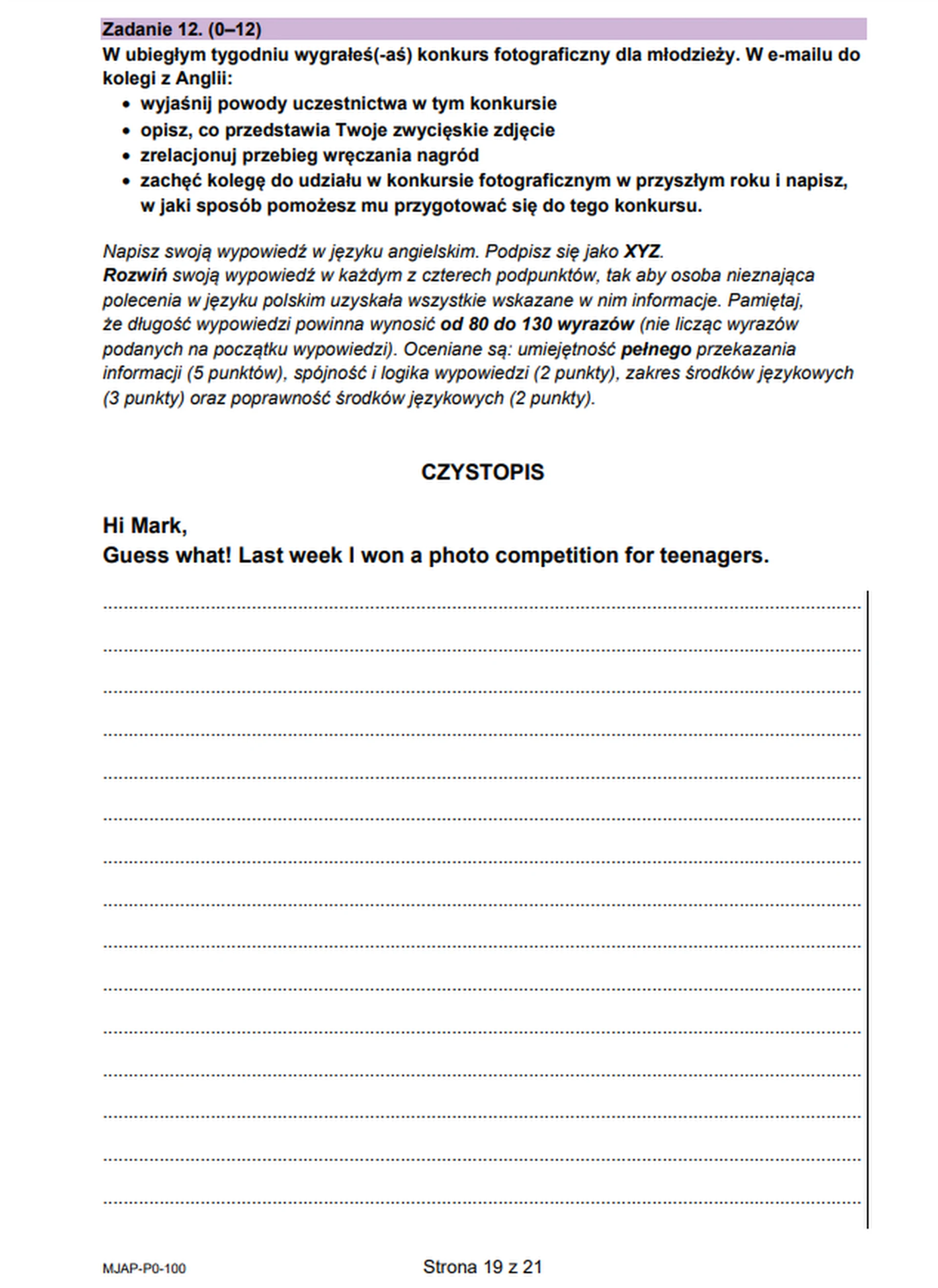Matura maj 2023. Język angielski, poziom podstawowy – strona 16