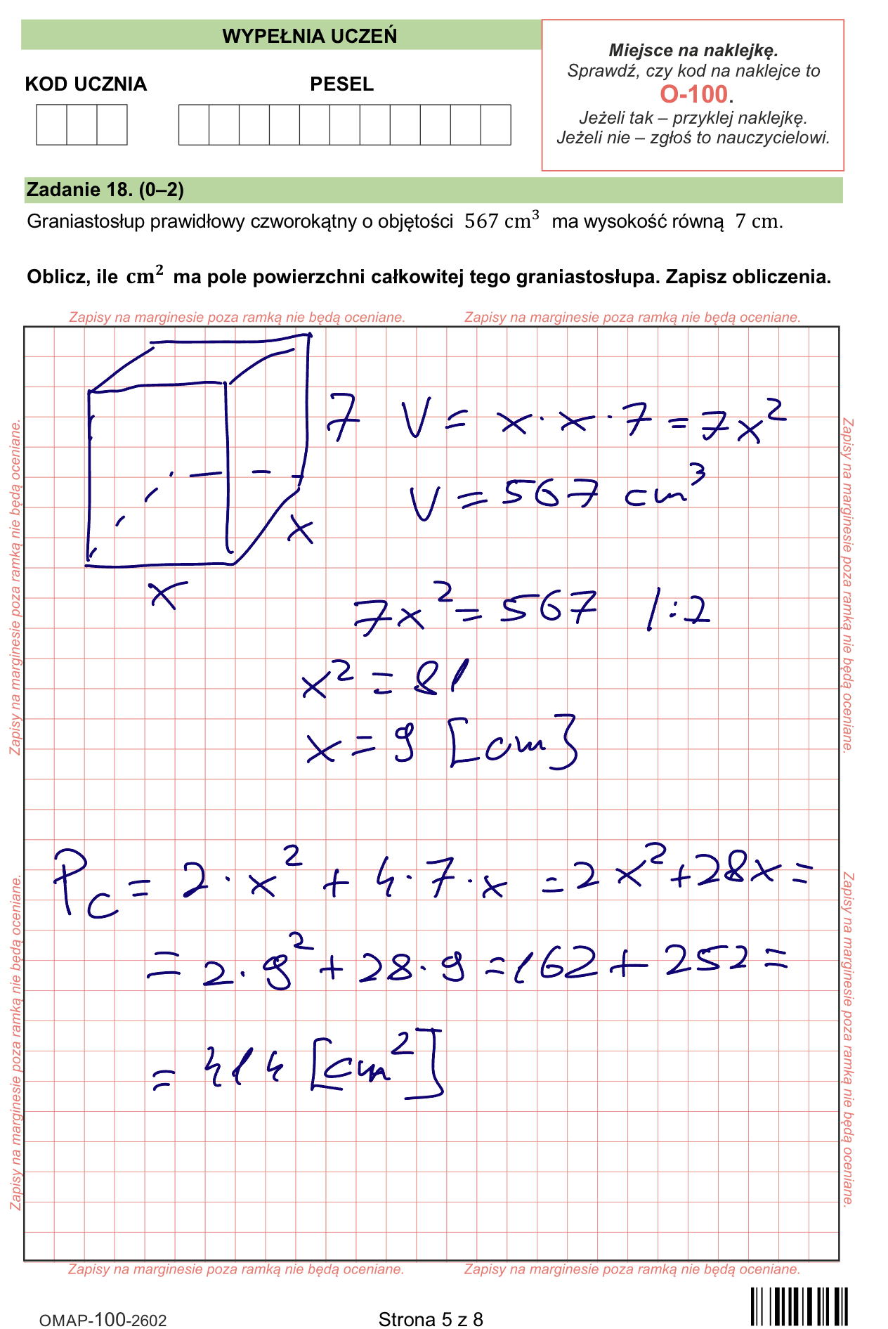 Próbny egzamin ósmoklasisty 2026. Matematyka – strona 9