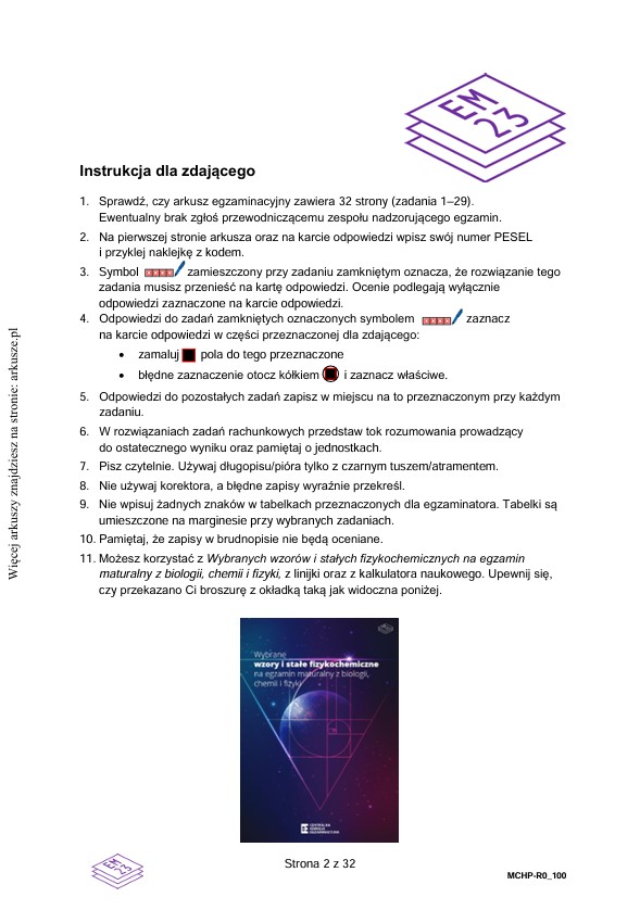 Matura próbna styczeń 2026. Chemia, poziom rozszerzony – strona 2
