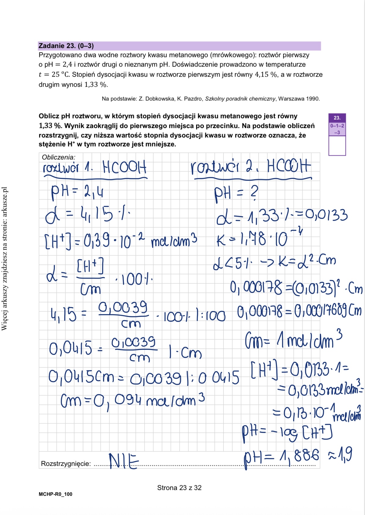 Matura próbna styczeń 2026. Chemia, poziom rozszerzony – strona 23