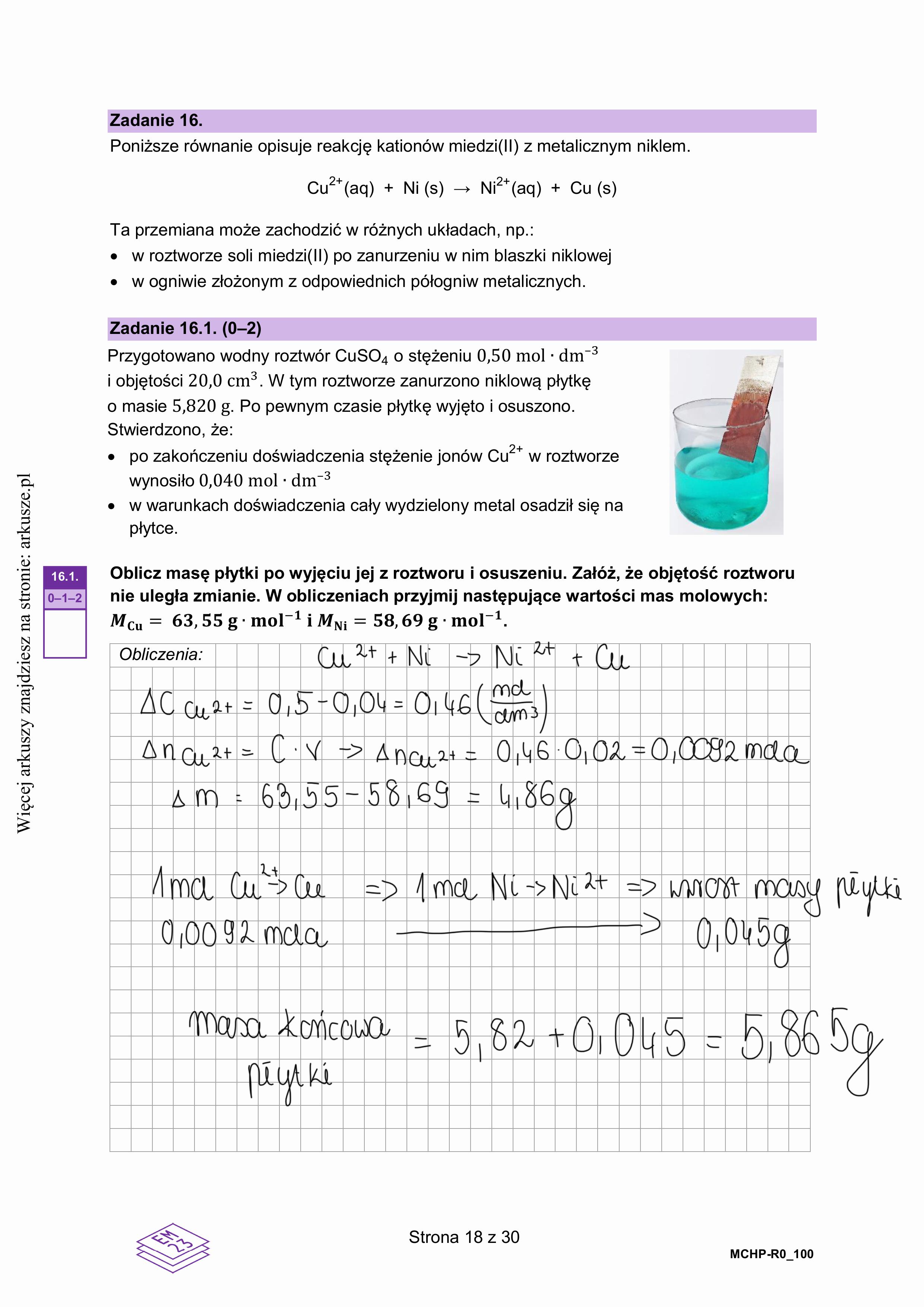 Matura grudzień 2024. Chemia, poziom rozszerzony – strona 16