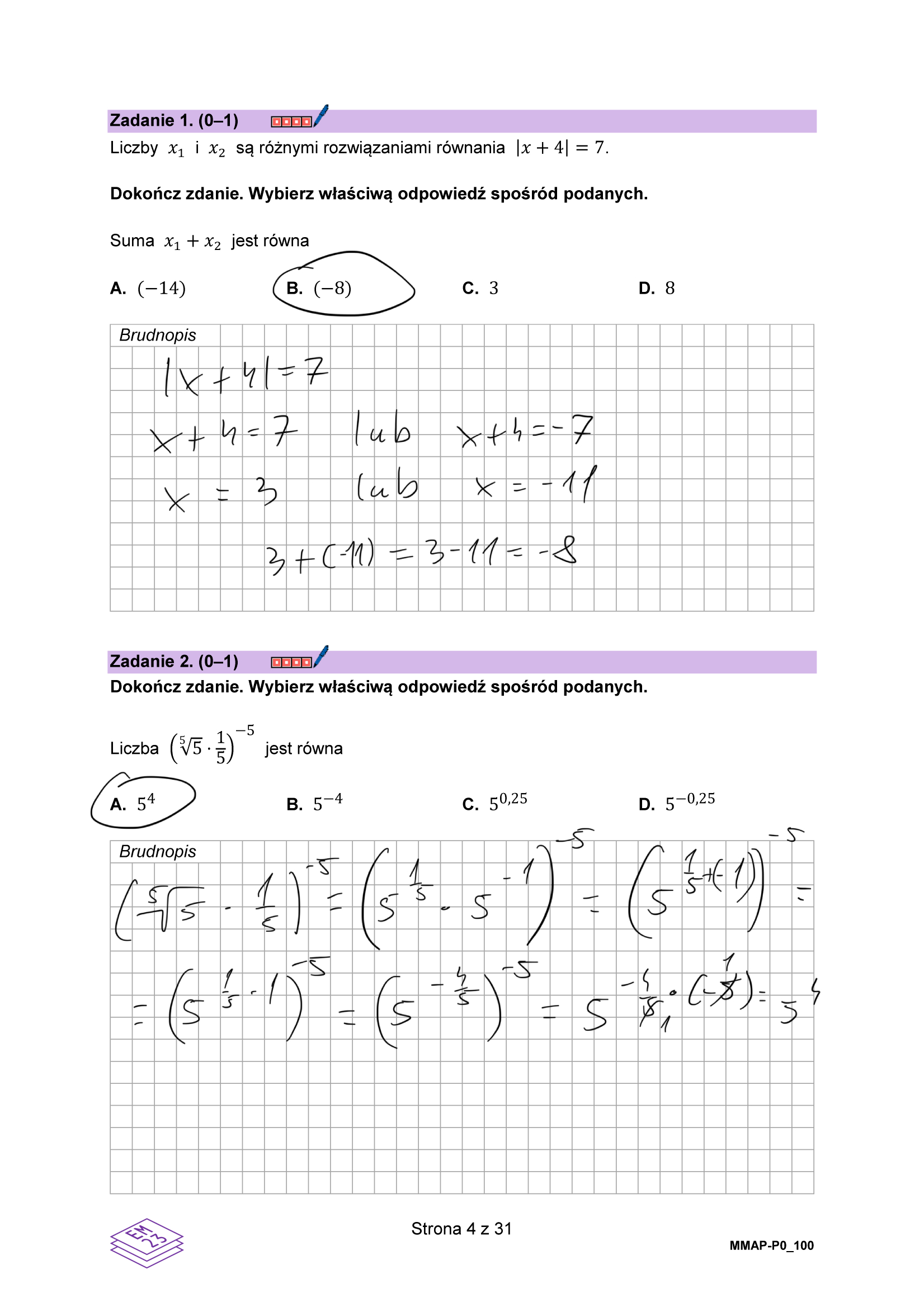 Matura grudzień 2024. Matematyka, poziom podstawowy – strona 4