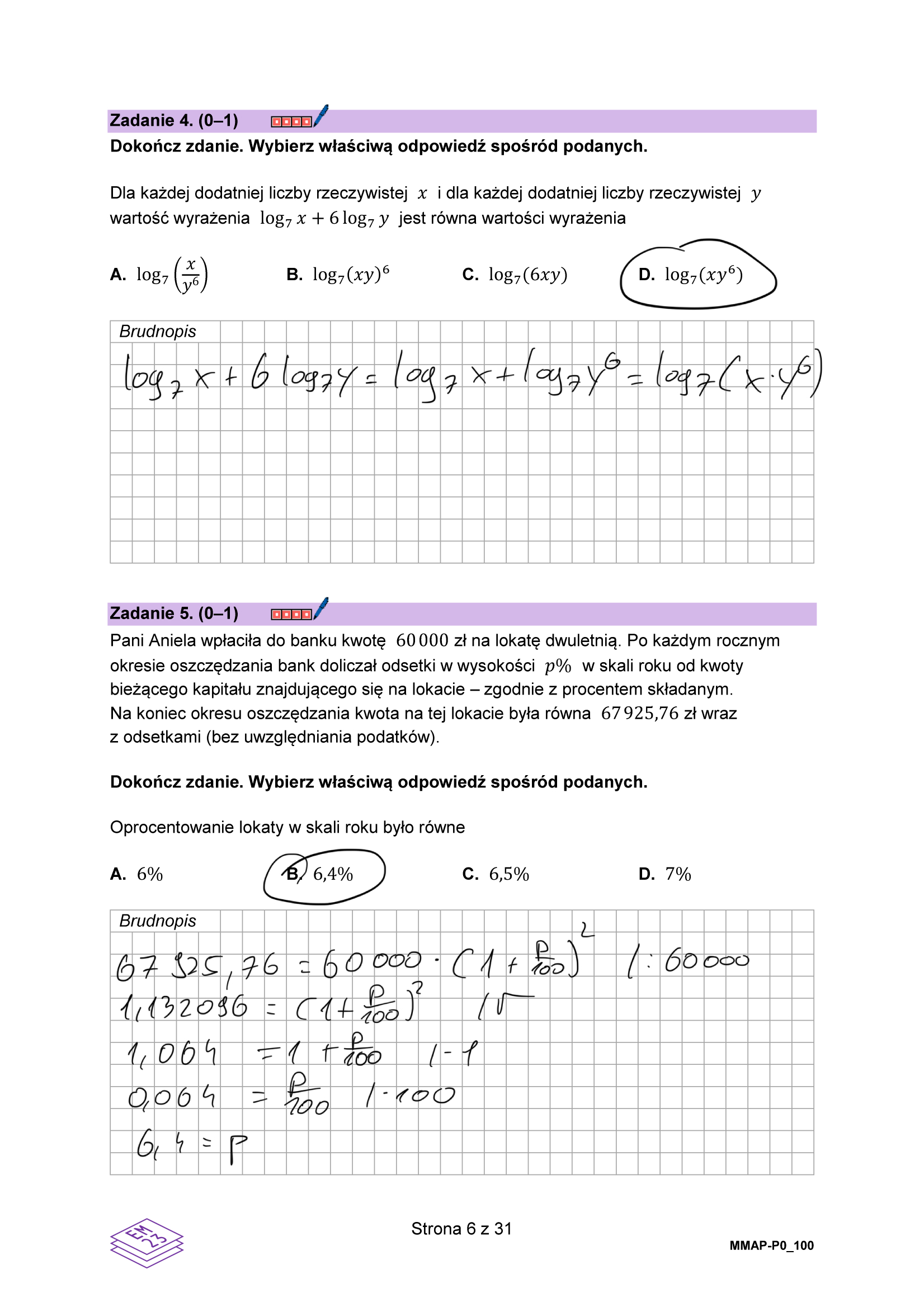 Matura grudzień 2024. Matematyka, poziom podstawowy – strona 6