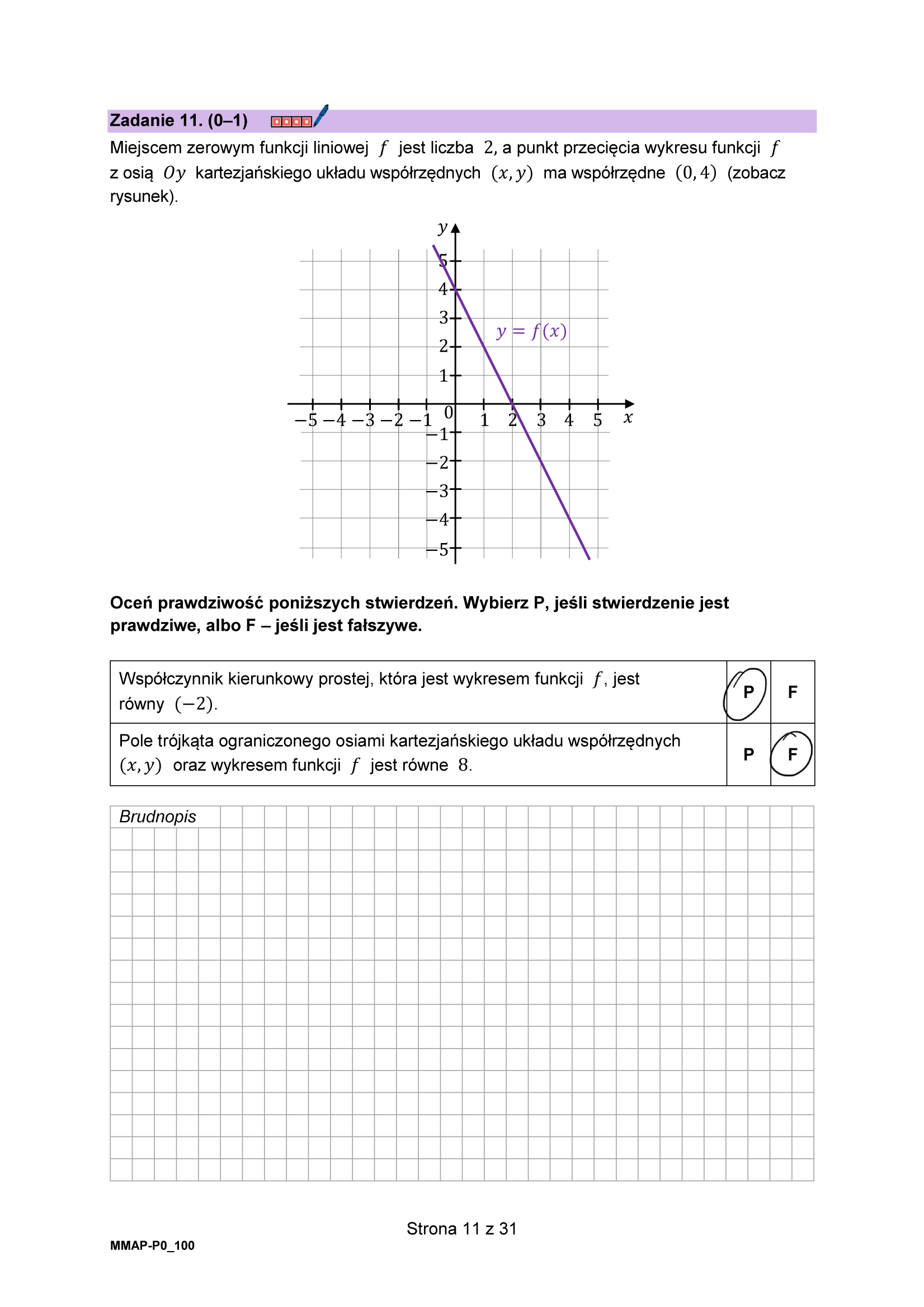 Matura grudzień 2024. Matematyka, poziom podstawowy – strona 11