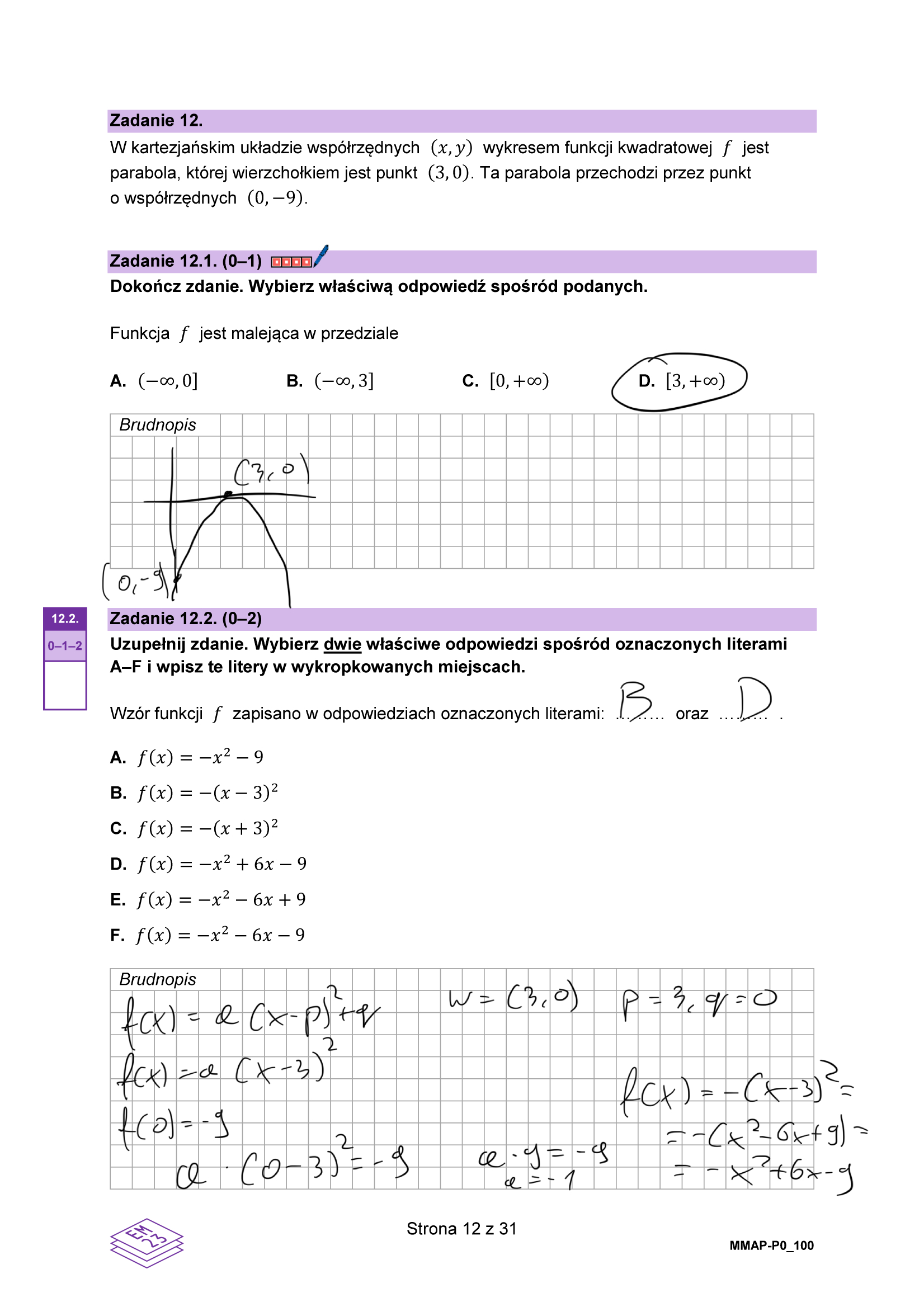 Matura grudzień 2024. Matematyka, poziom podstawowy – strona 12