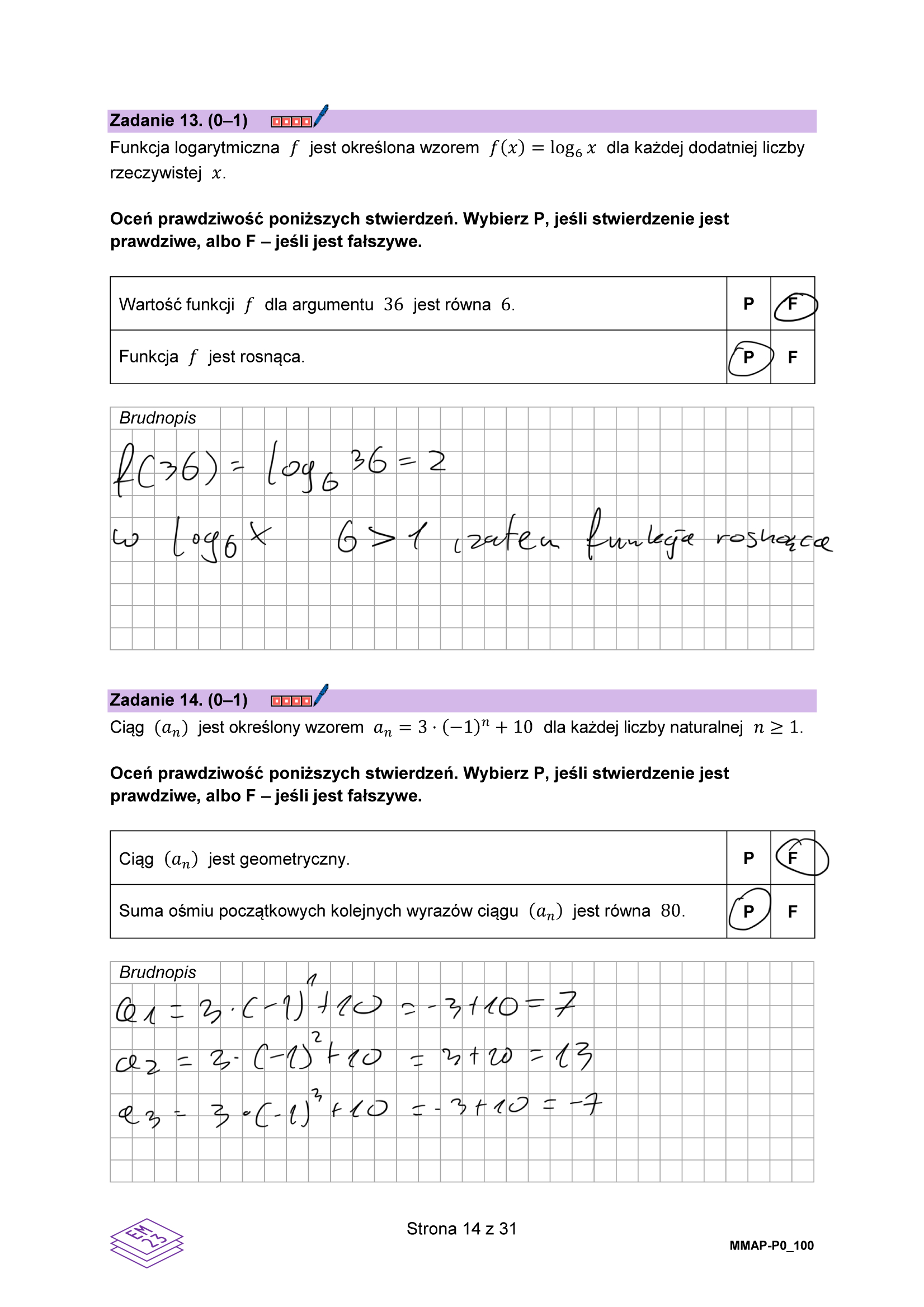 Matura grudzień 2024. Matematyka, poziom podstawowy – strona 14