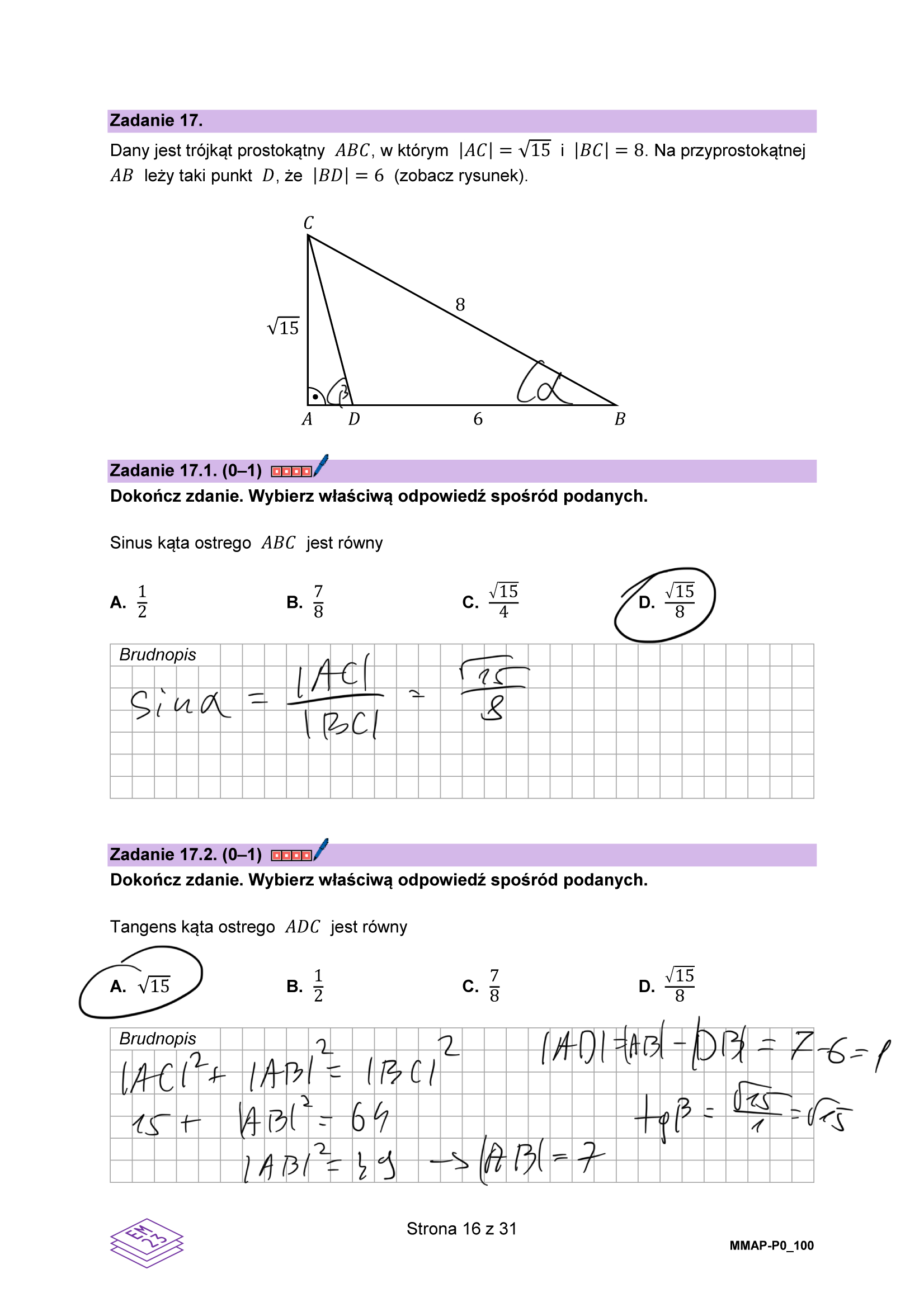 Matura grudzień 2024. Matematyka, poziom podstawowy – strona 16