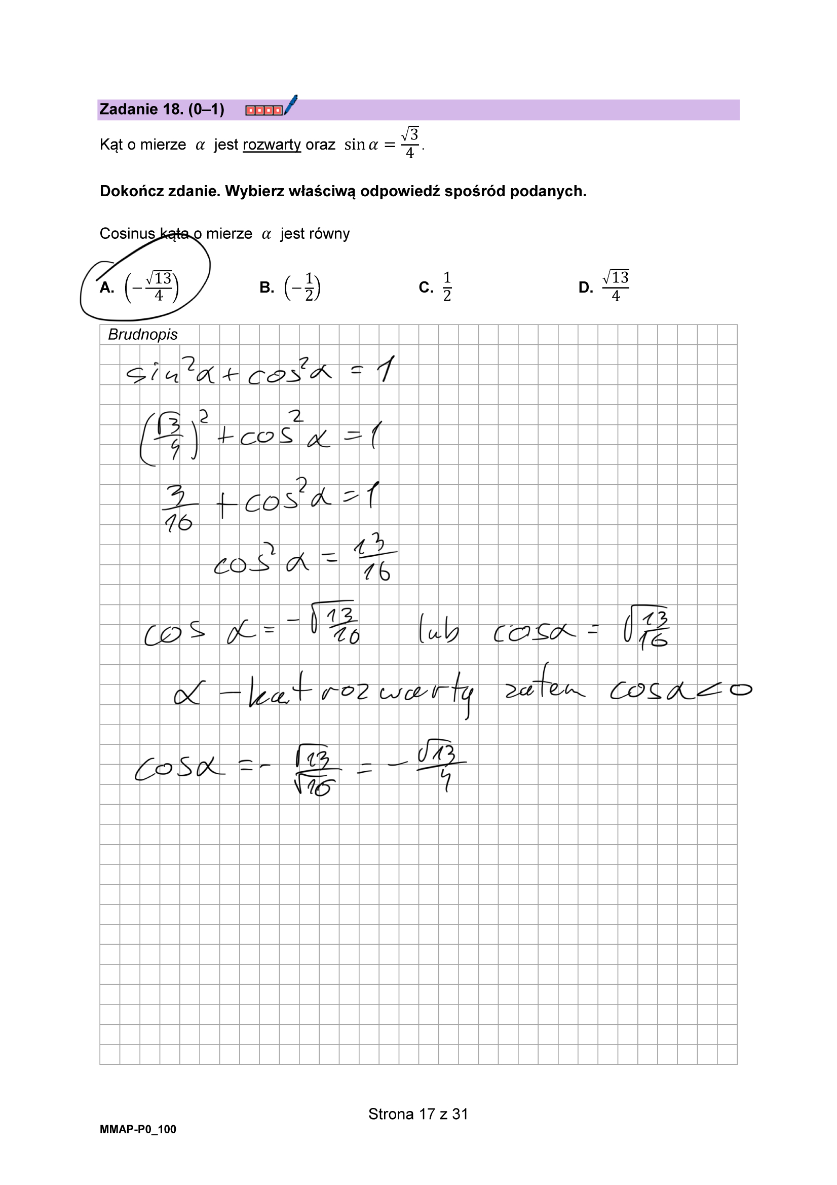 Matura grudzień 2024. Matematyka, poziom podstawowy – strona 17