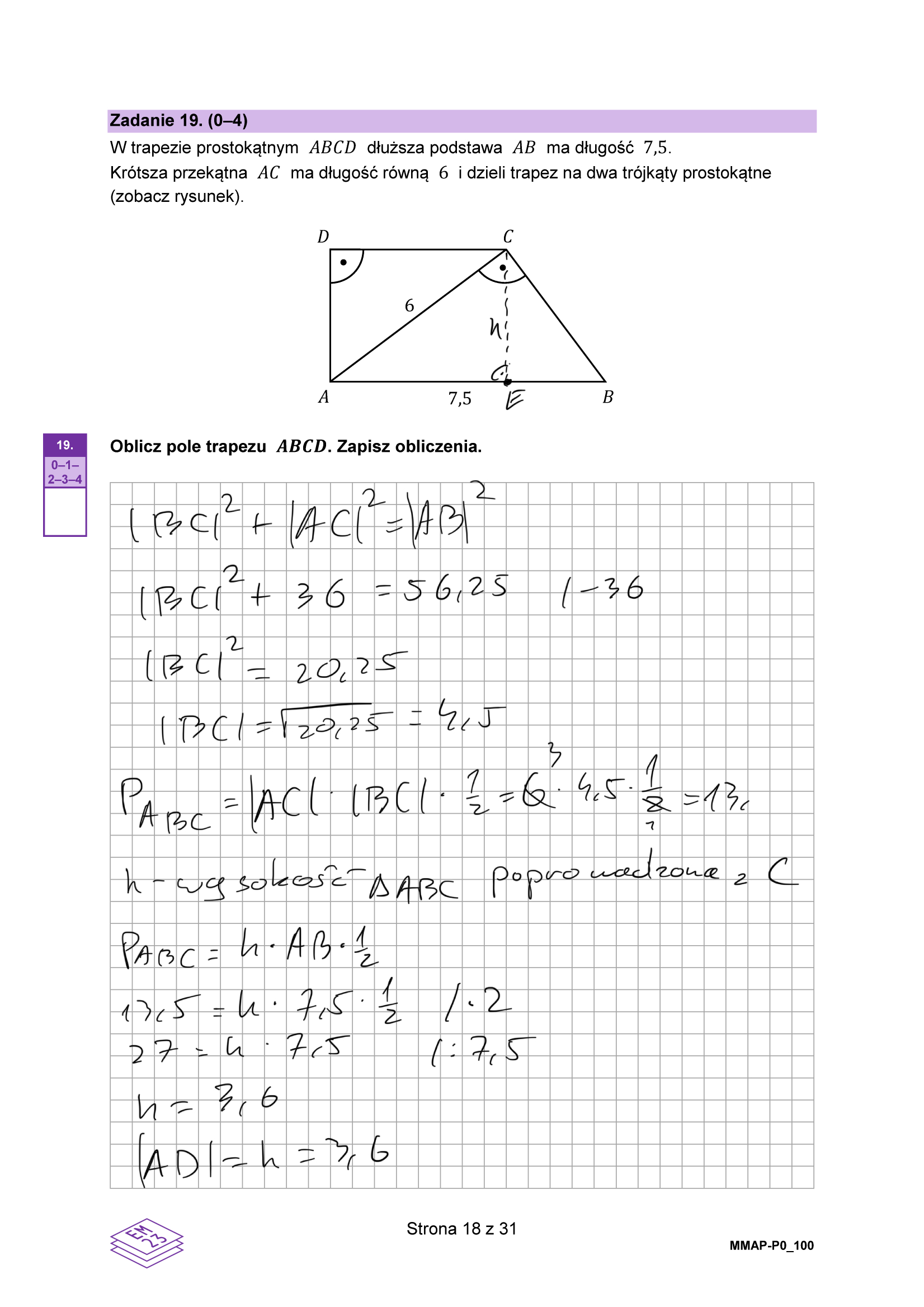 Matura grudzień 2024. Matematyka, poziom podstawowy – strona 18
