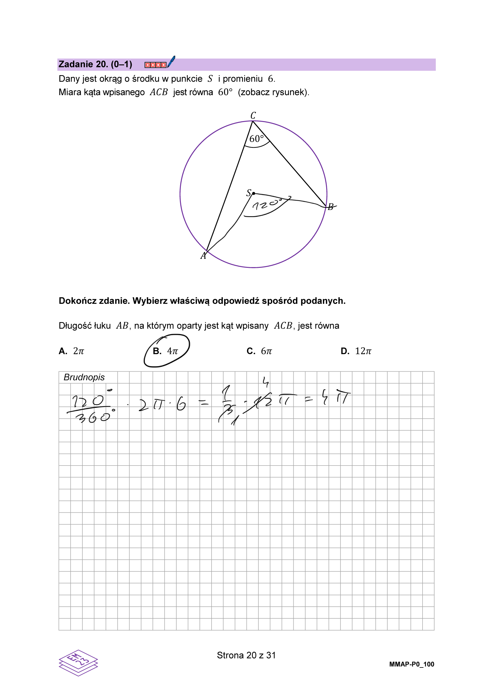 Matura grudzień 2024. Matematyka, poziom podstawowy – strona 20
