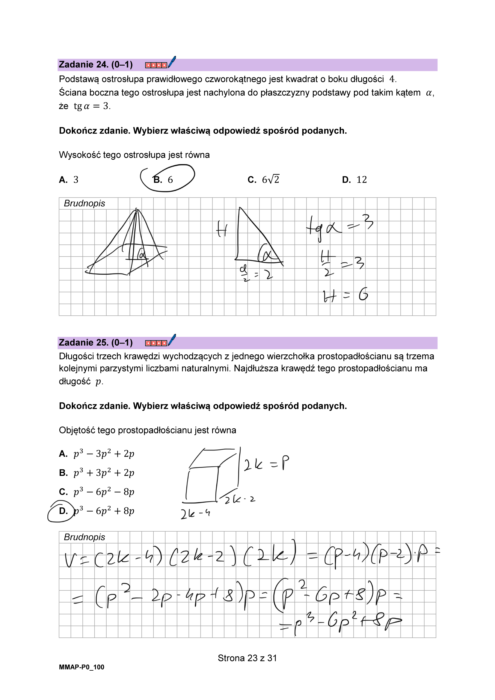Matura grudzień 2024. Matematyka, poziom podstawowy – strona 23