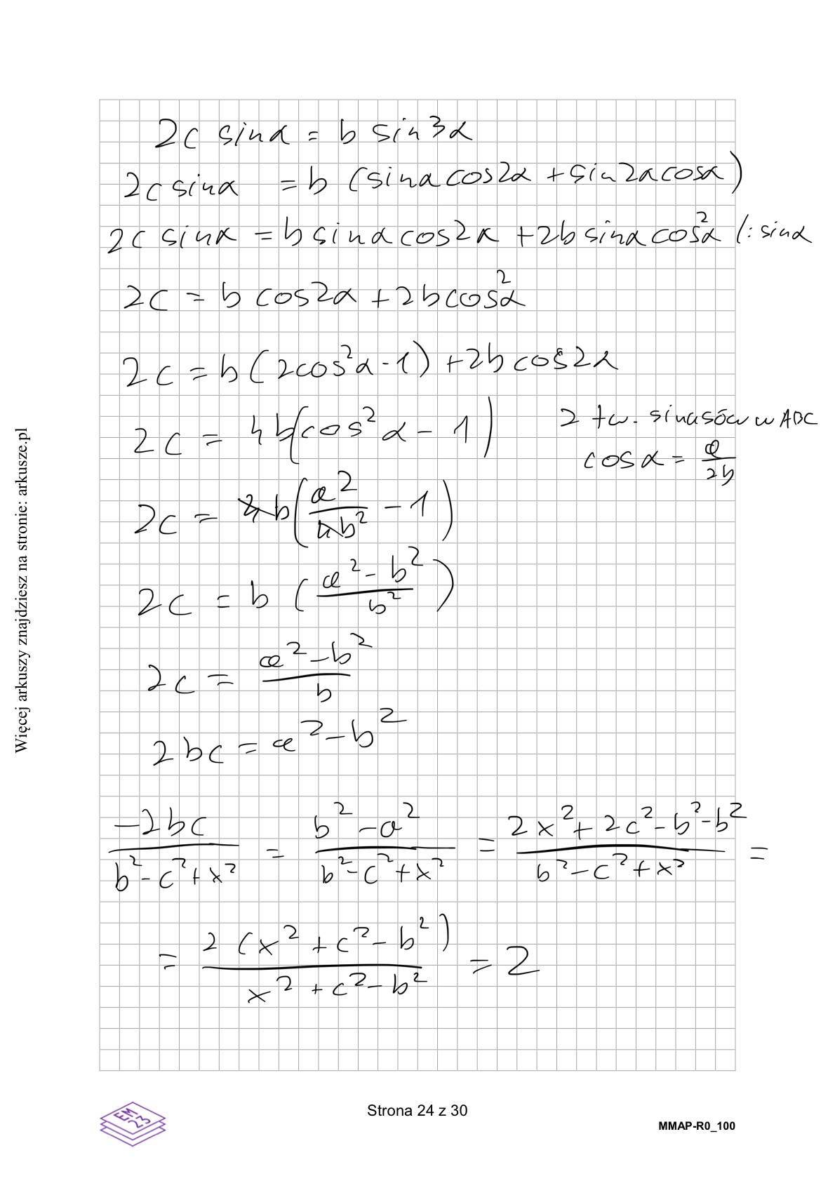Matura próbna grudzień 2024. Matematyka, poziom rozszerzony – strona 20