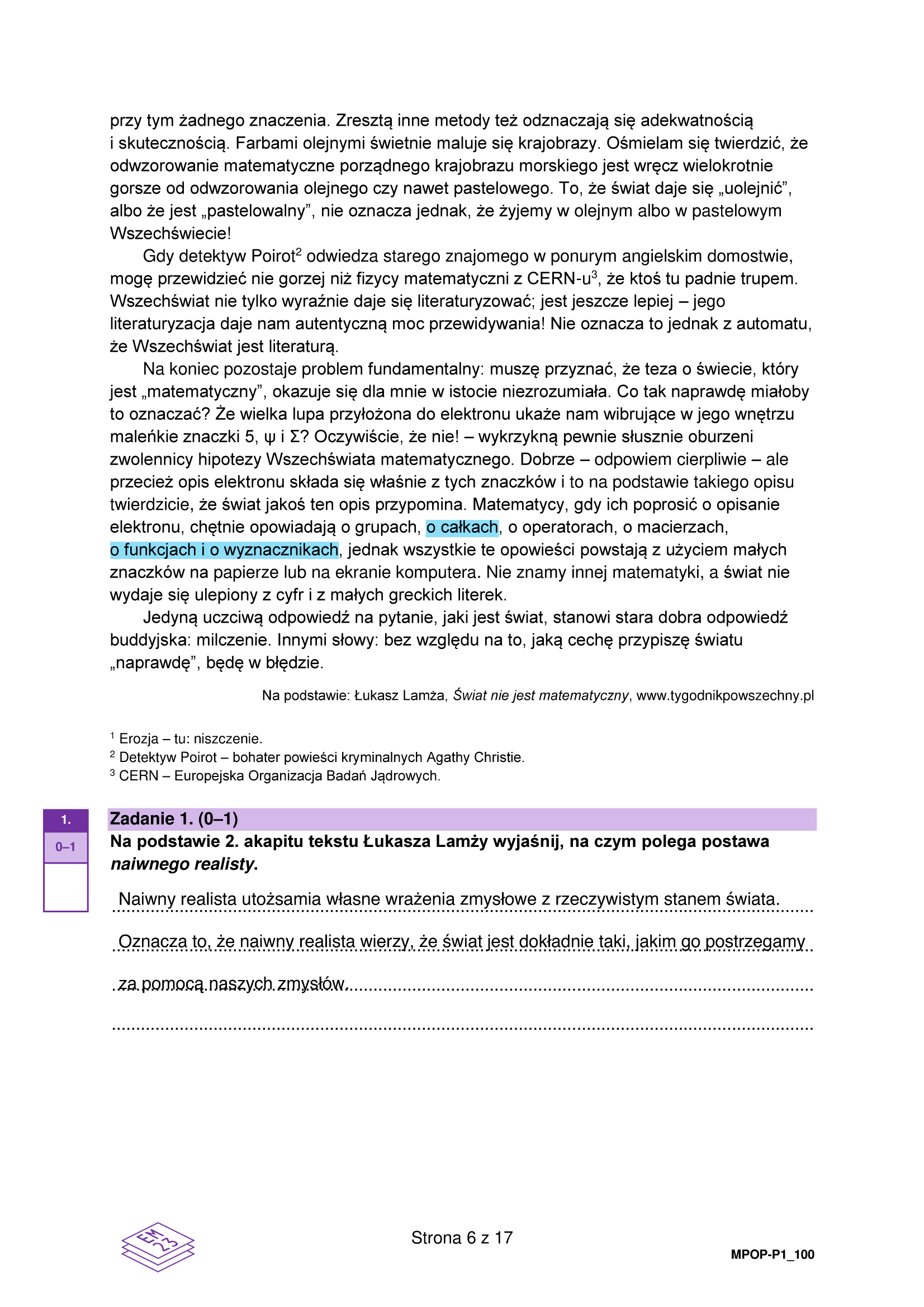 Matura próbna grudzień 2024. Język polski, poziom podstawowy –  strona 4
