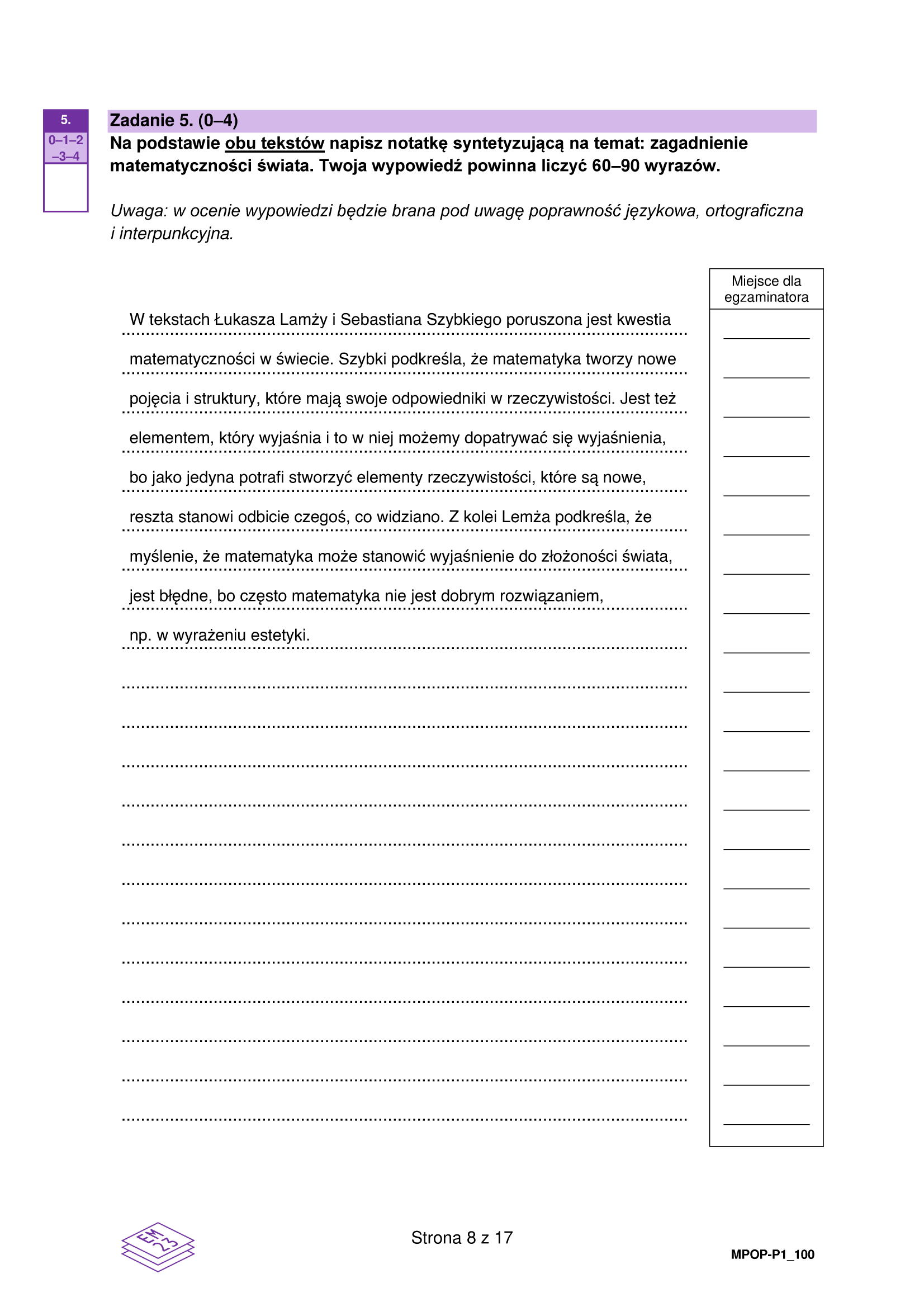 Matura próbna grudzień 2024. Język polski, poziom podstawowy –  strona 6