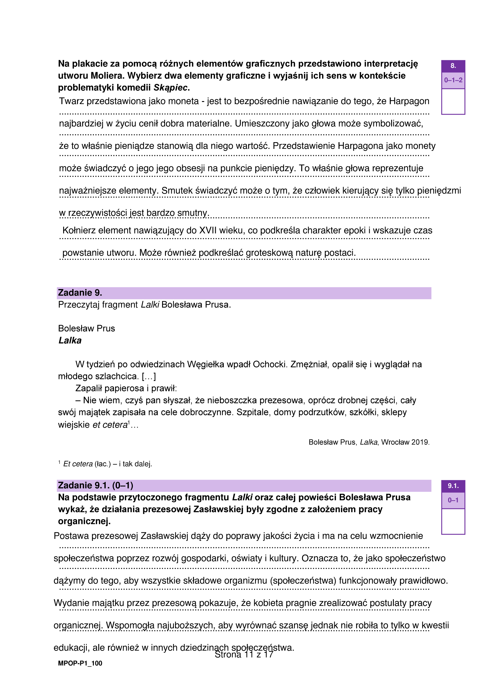 Matura próbna grudzień 2024. Język polski, poziom podstawowy –  strona 9