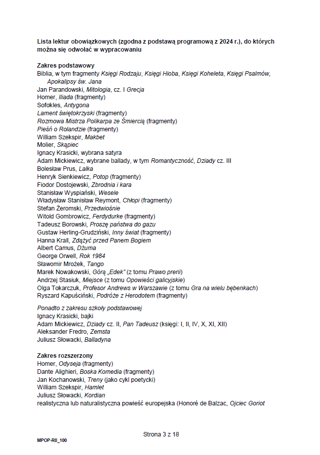 Matura próbna grudzień 2024. Język polski, poziom rozszerzony – strona 3