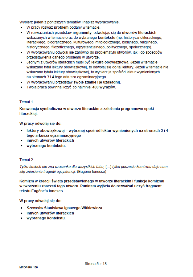 Matura próbna grudzień 2024. Język polski, poziom rozszerzony – strona 5