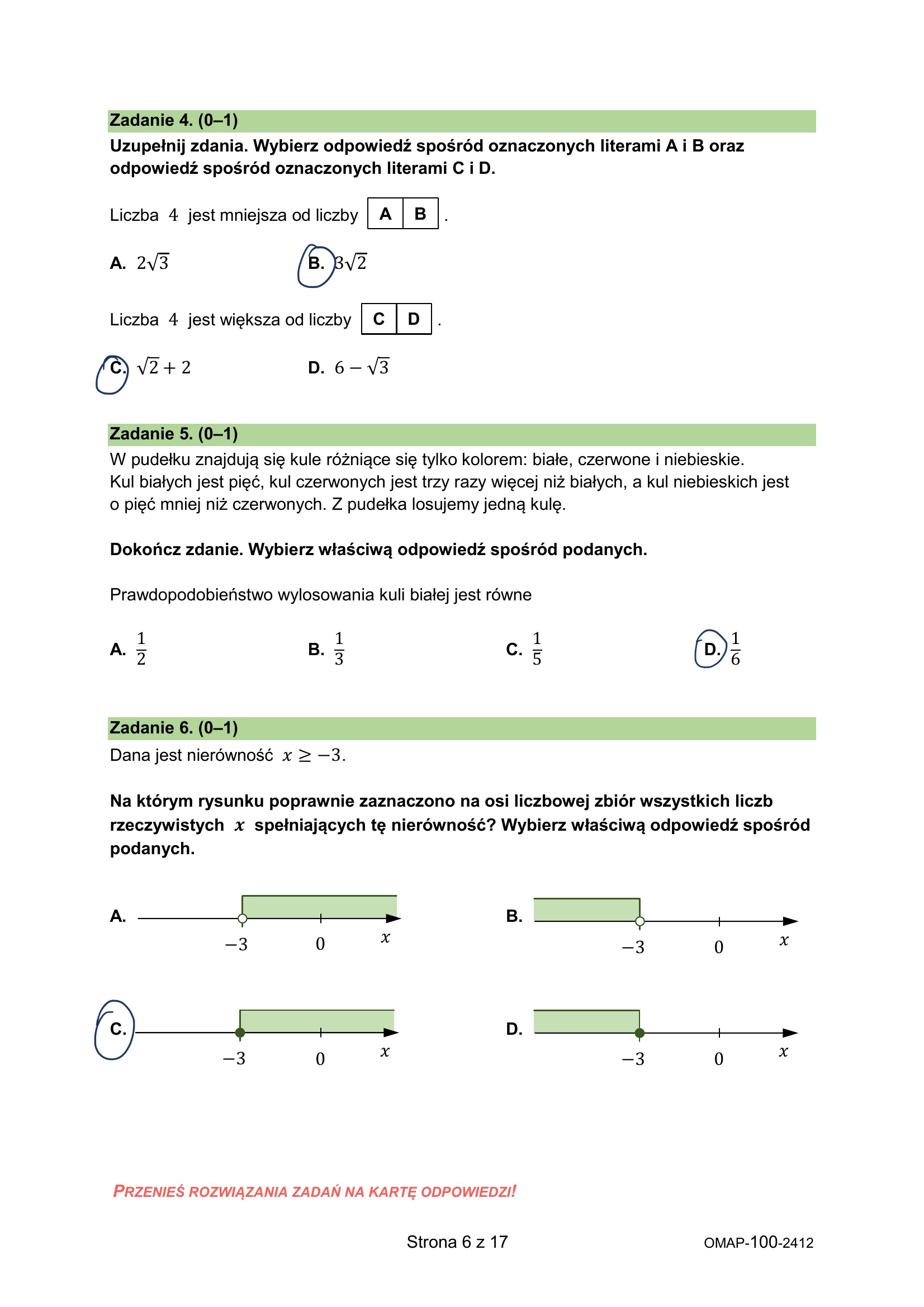Próbny egzamin ósmoklasisty 2024. Matematyka – strona 6