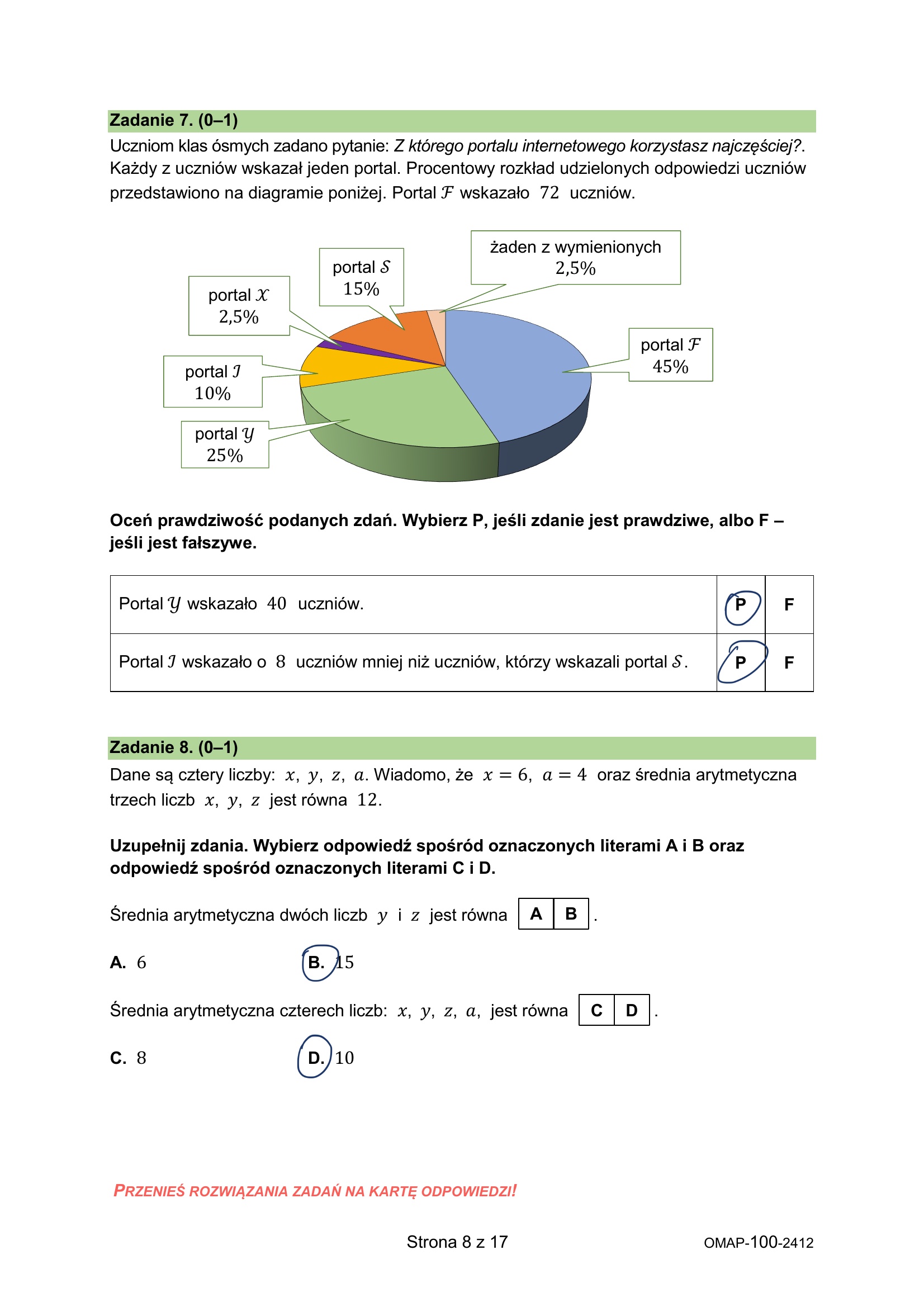 Próbny egzamin ósmoklasisty 2024. Matematyka – strona 8
