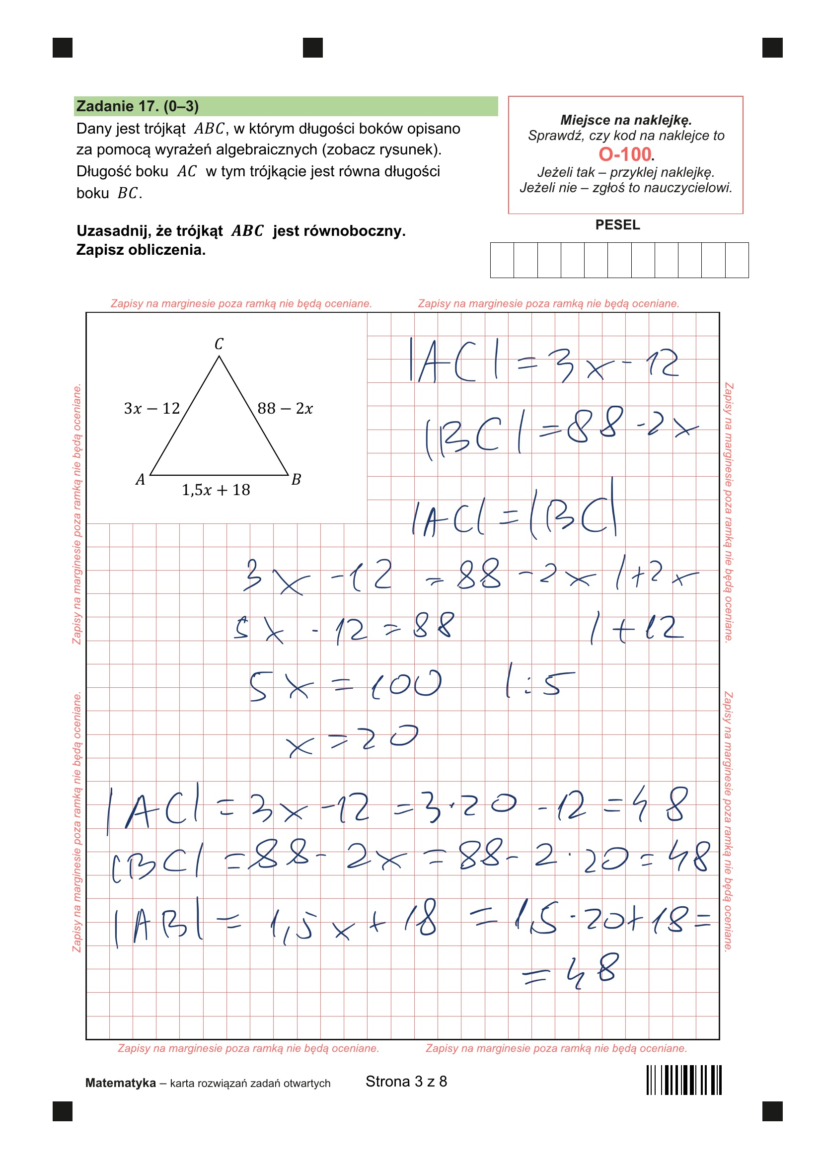 Próbny egzamin ósmoklasisty 2024. Matematyka – strona 3