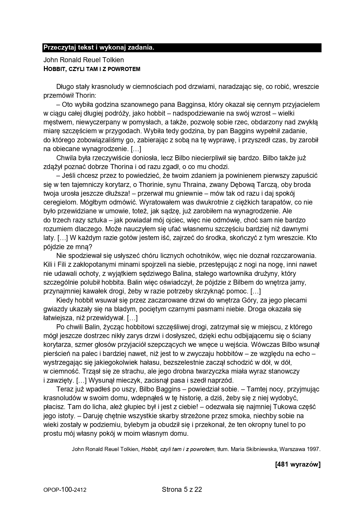 Próbny egzamin ósmoklasisty 2024. Język polski – strona 5