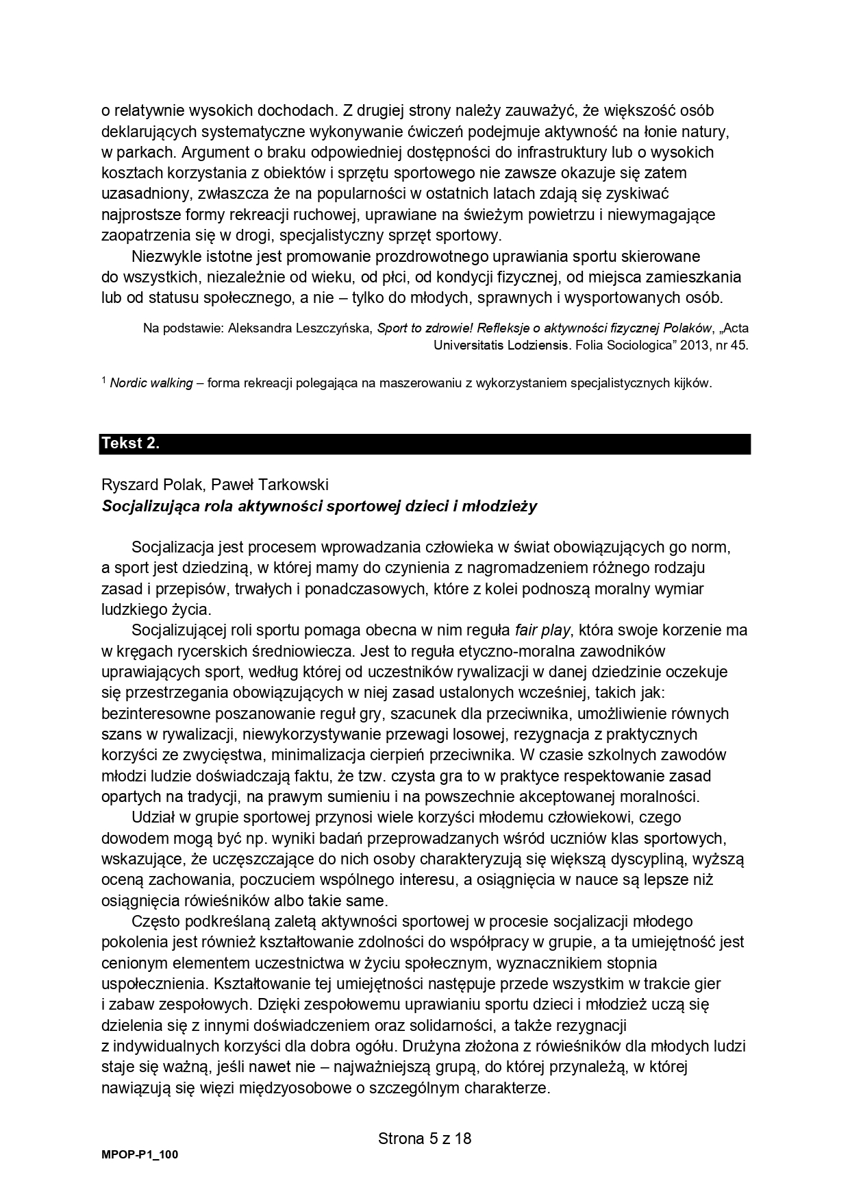Matura dodatkowa 2026 z języka polskiego. Arkusz z odpowiedziami. Strona 5