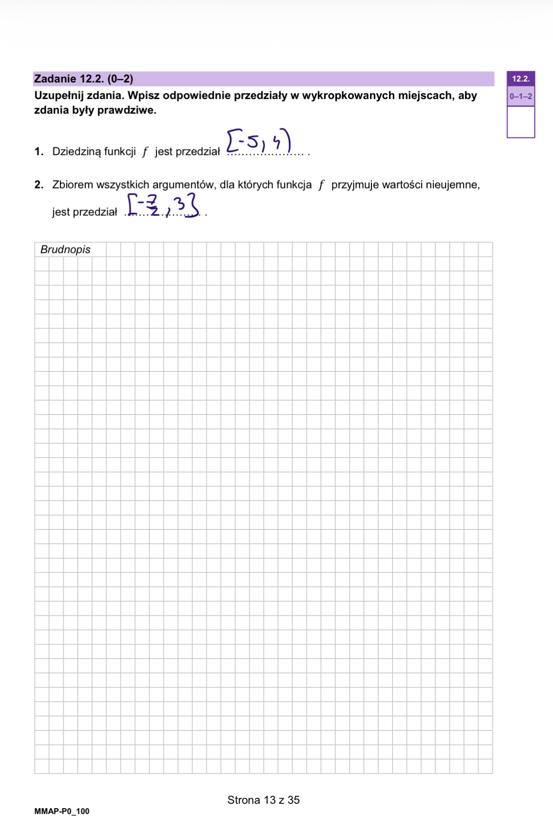 Matura dodatkowa 2026 z matematyki. Arkusz z odpowiedziami - zadanie 12.1