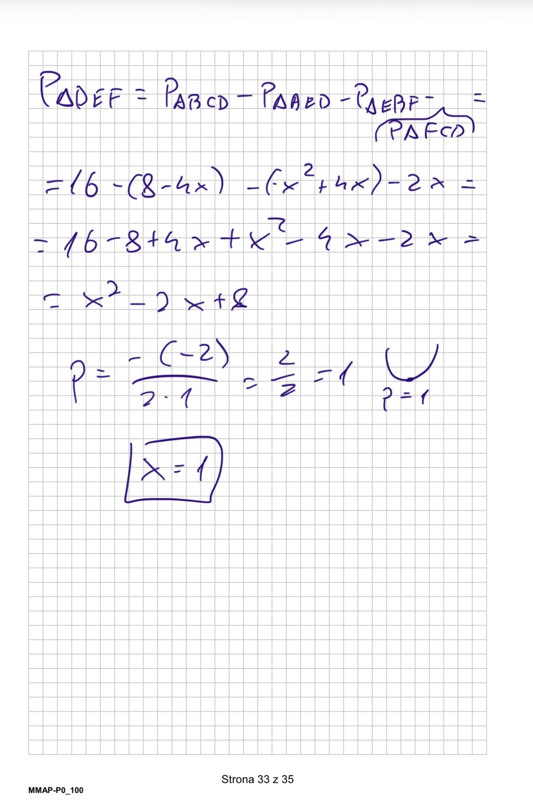 Matura dodatkowa 2026 z matematyki. Arkusz z odpowiedziami - zadanie 32 - dalsza część