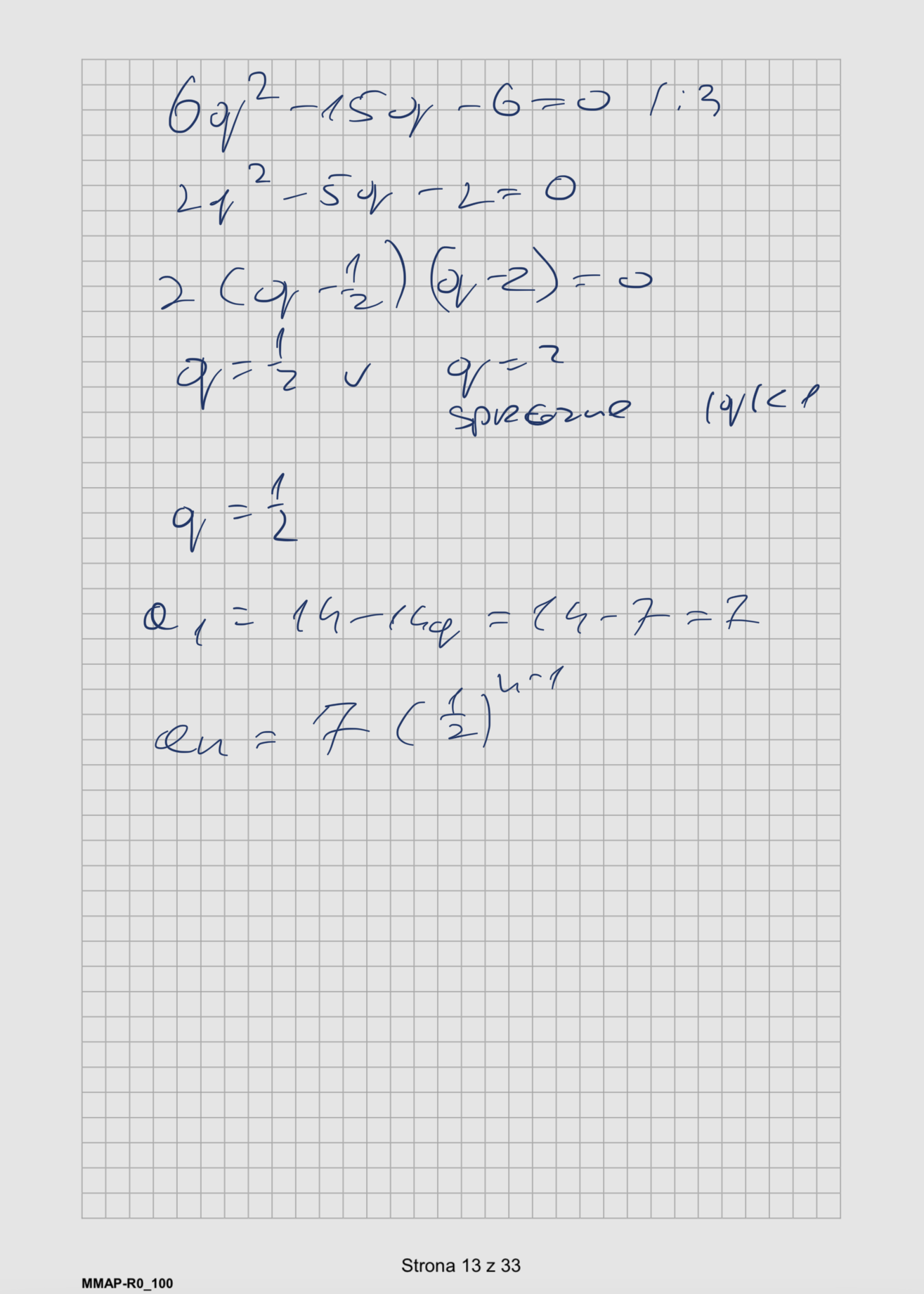 Matura dodatkowa 2026 z matematyki rozszerzonej. Arkusz z odpowiedziami - zadanie 7 część 2