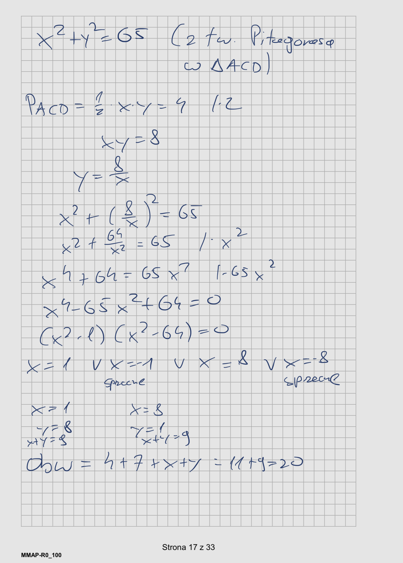Matura dodatkowa 2026 z matematyki rozszerzonej. Arkusz z odpowiedziami - zadanie 9 część 2