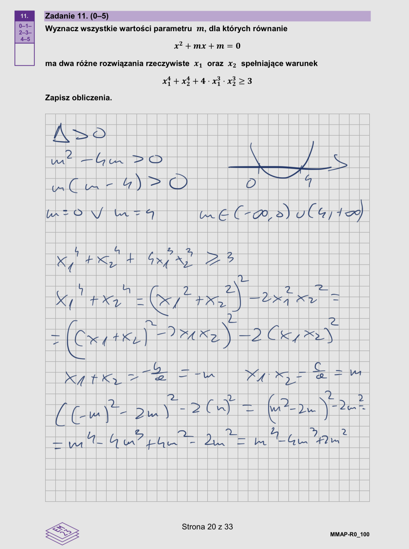 Matura dodatkowa 2026 z matematyki rozszerzonej. Arkusz z odpowiedziami - zadanie 11