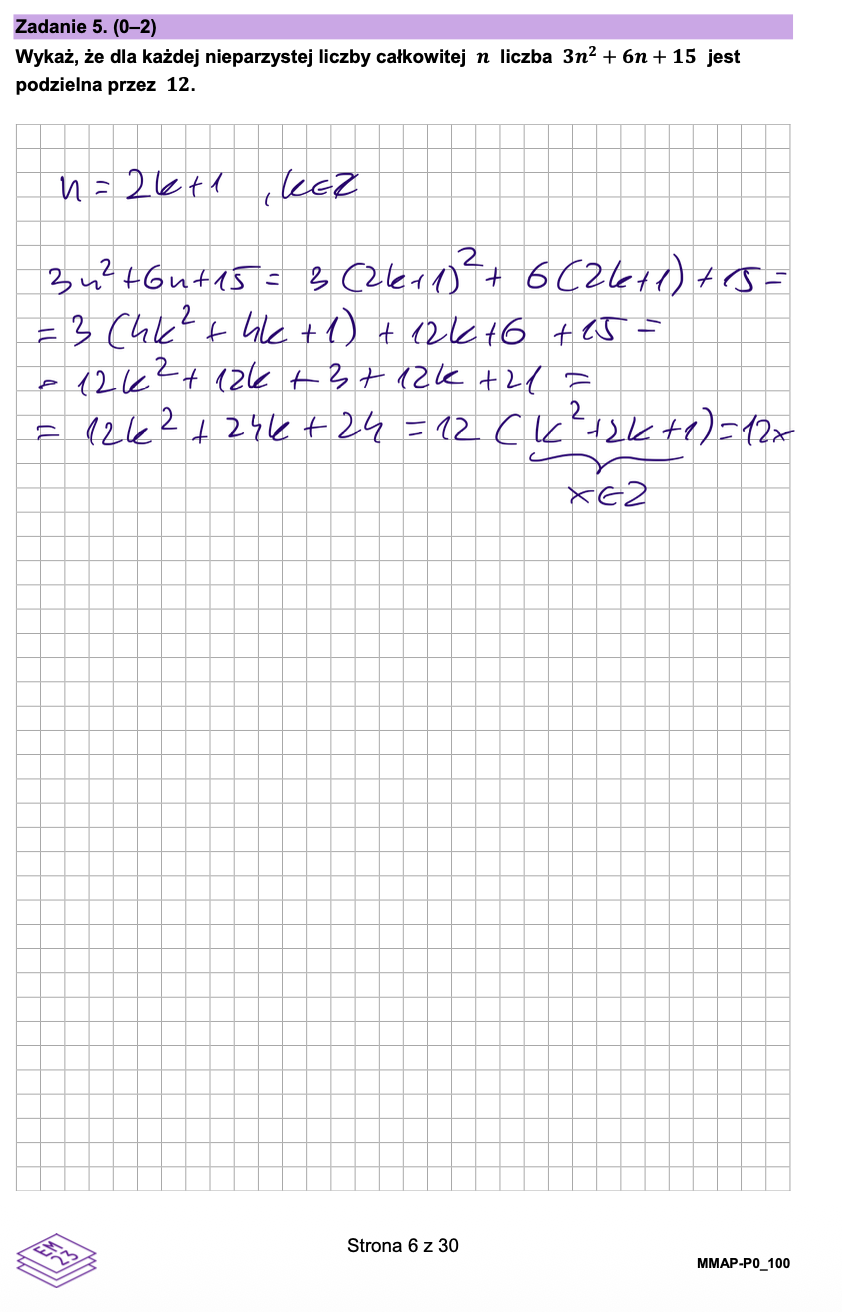 Matura poprawkowa sierpień 2026. Matematyka, poziom podstawowy - poziom podstawowy - zadanie 5