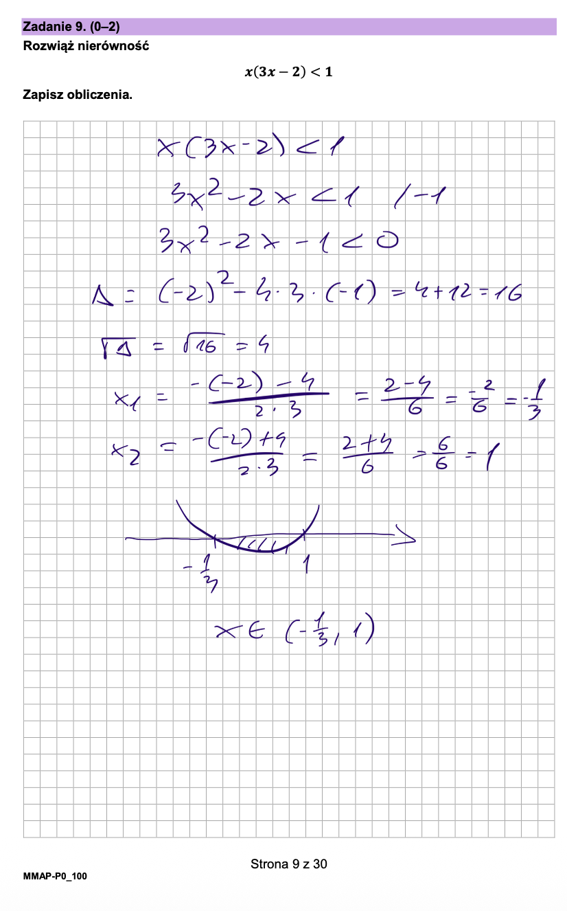 Matura poprawkowa sierpień 2026. Matematyka, poziom podstawowy - poziom podstawowy - Zadanie 9