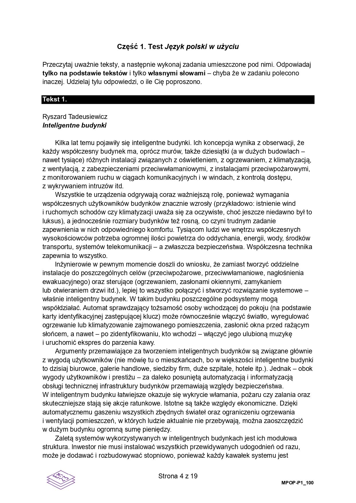 Matura poprawkowa sierpień 2026. Język polski, poziom podstawowy – strona 4