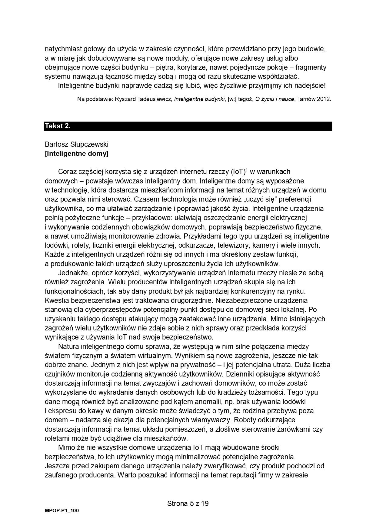 Matura poprawkowa sierpień 2026. Język polski, poziom podstawowy – strona 5